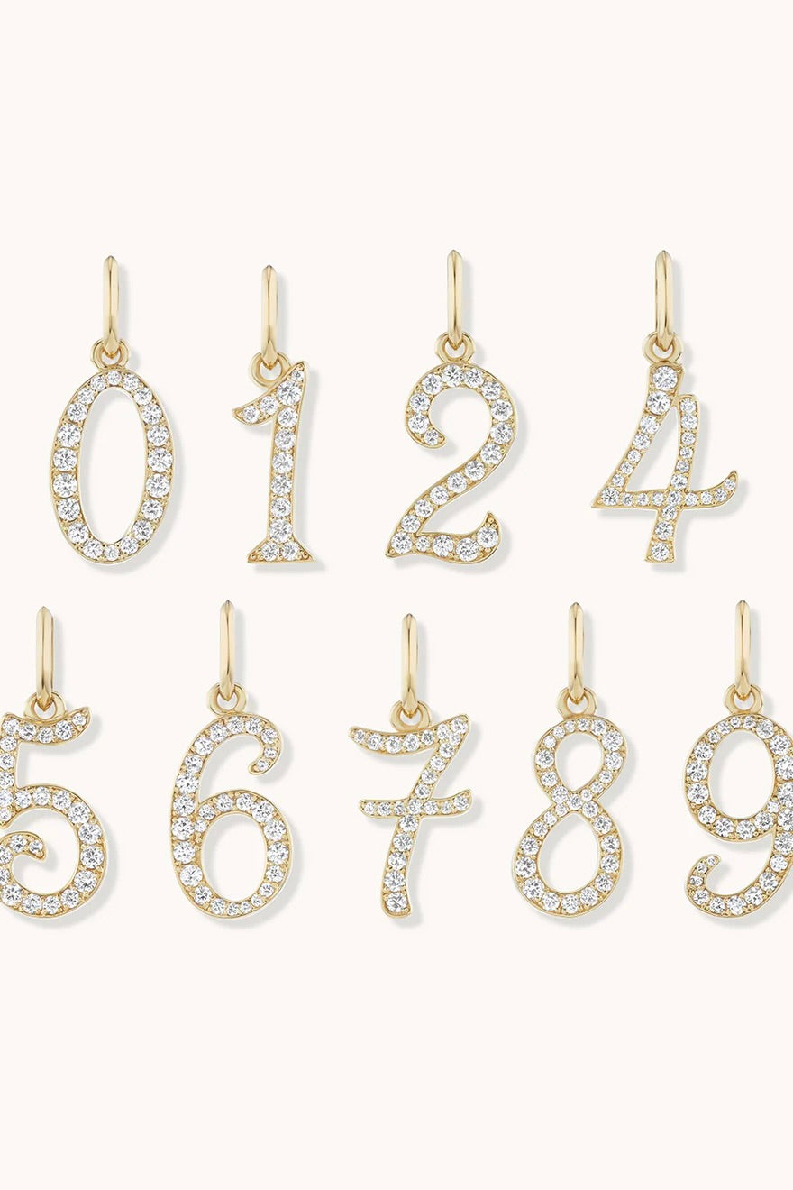PAVE NUMBER CHARM #7