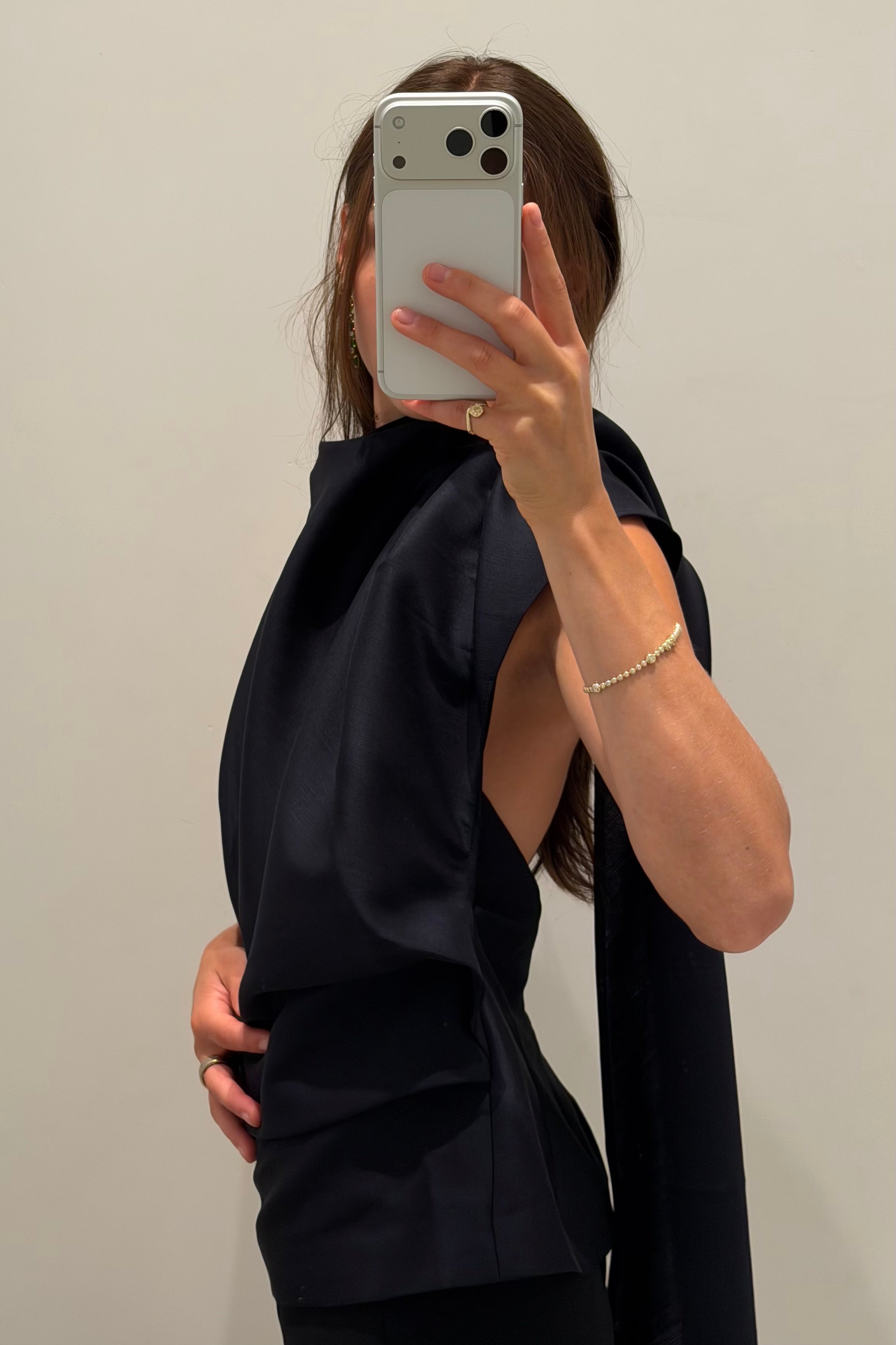 DRAPED OPEN BACK TOP