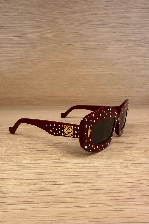 SMOOTH PAVE SCREEN SUNGLASSES IN BURGUNDY (LW4114IS)