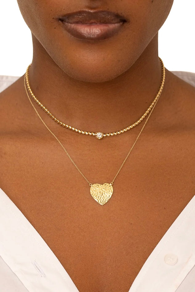 HAMMERED HEART NECKLACE