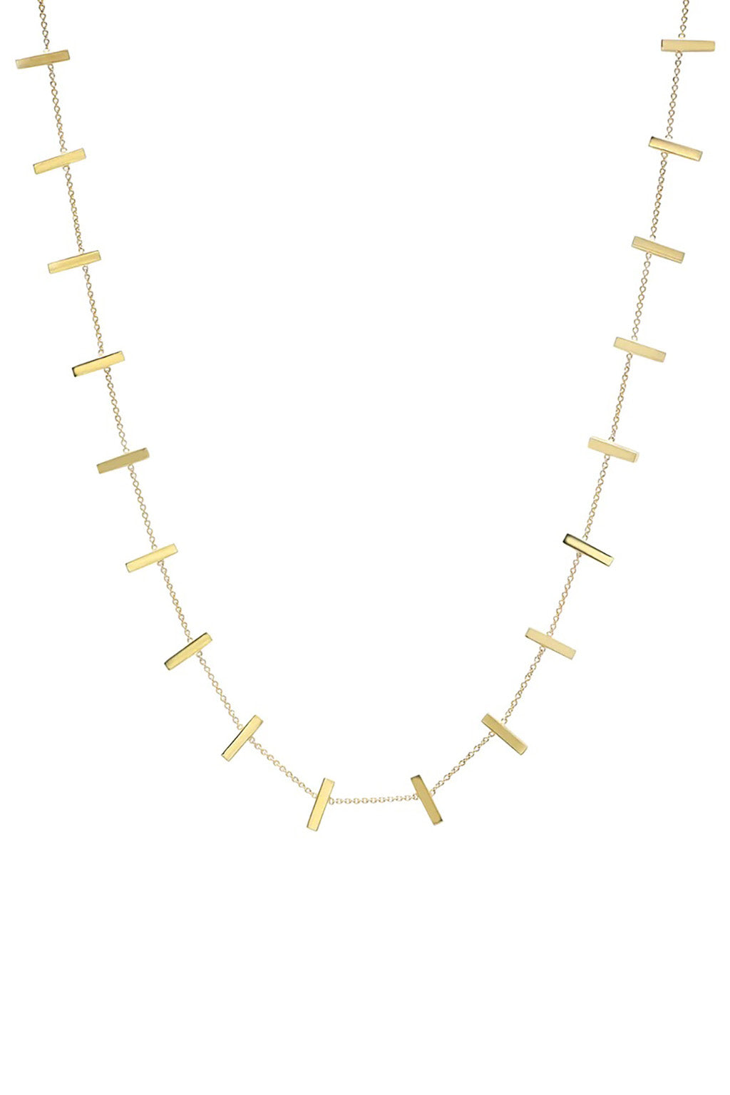 GOLD CROSS BAR NECKLACE