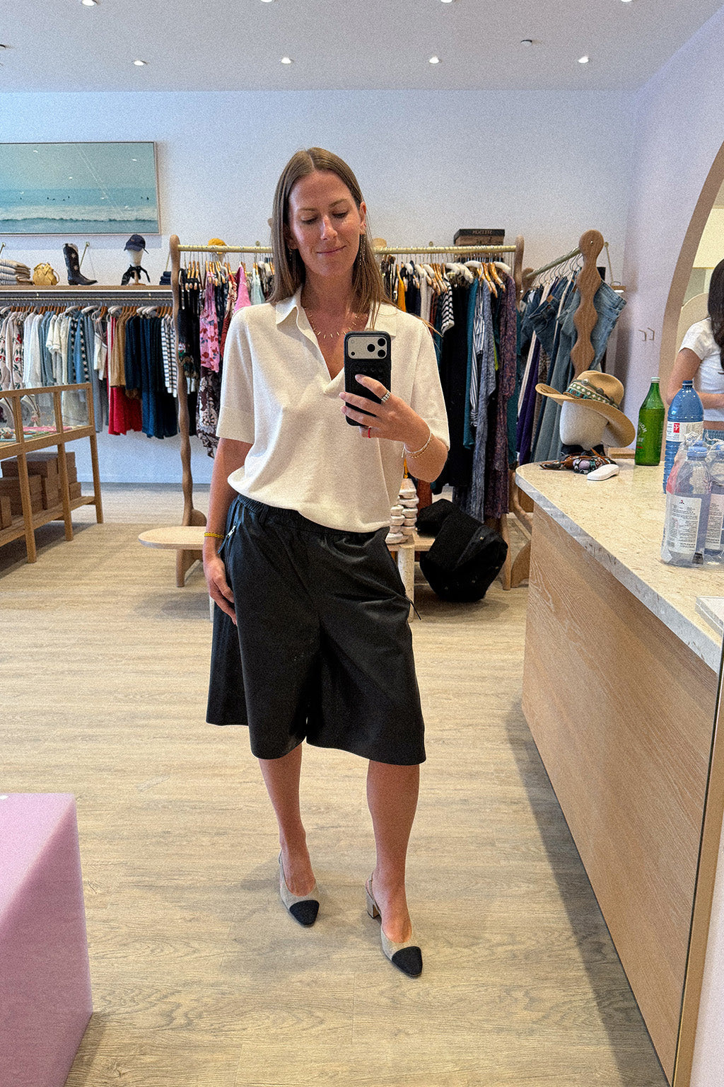 SHORT BERMUDA EN CUIR PU