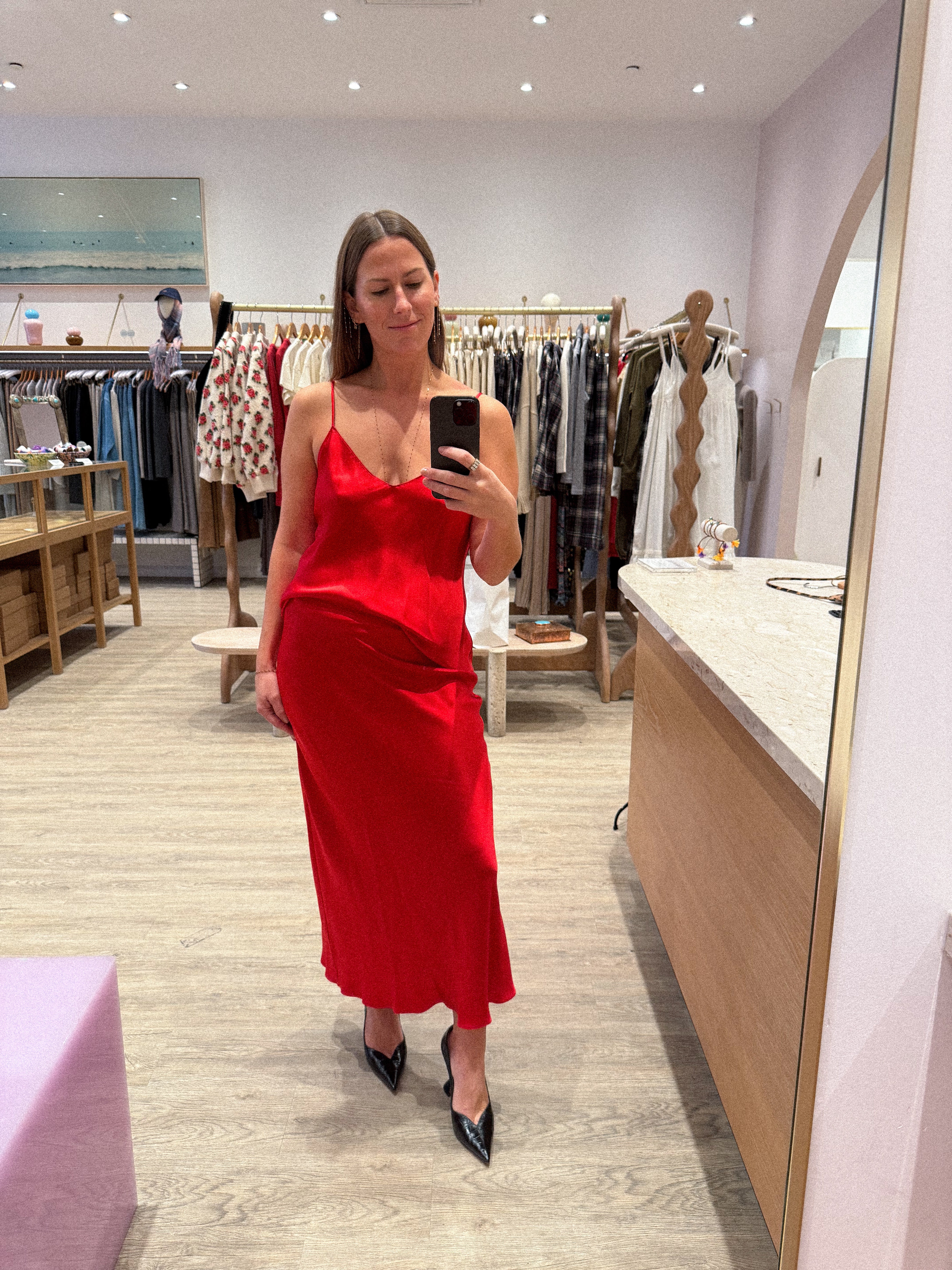 GLORIA V-NECK BIAS SILK TANK