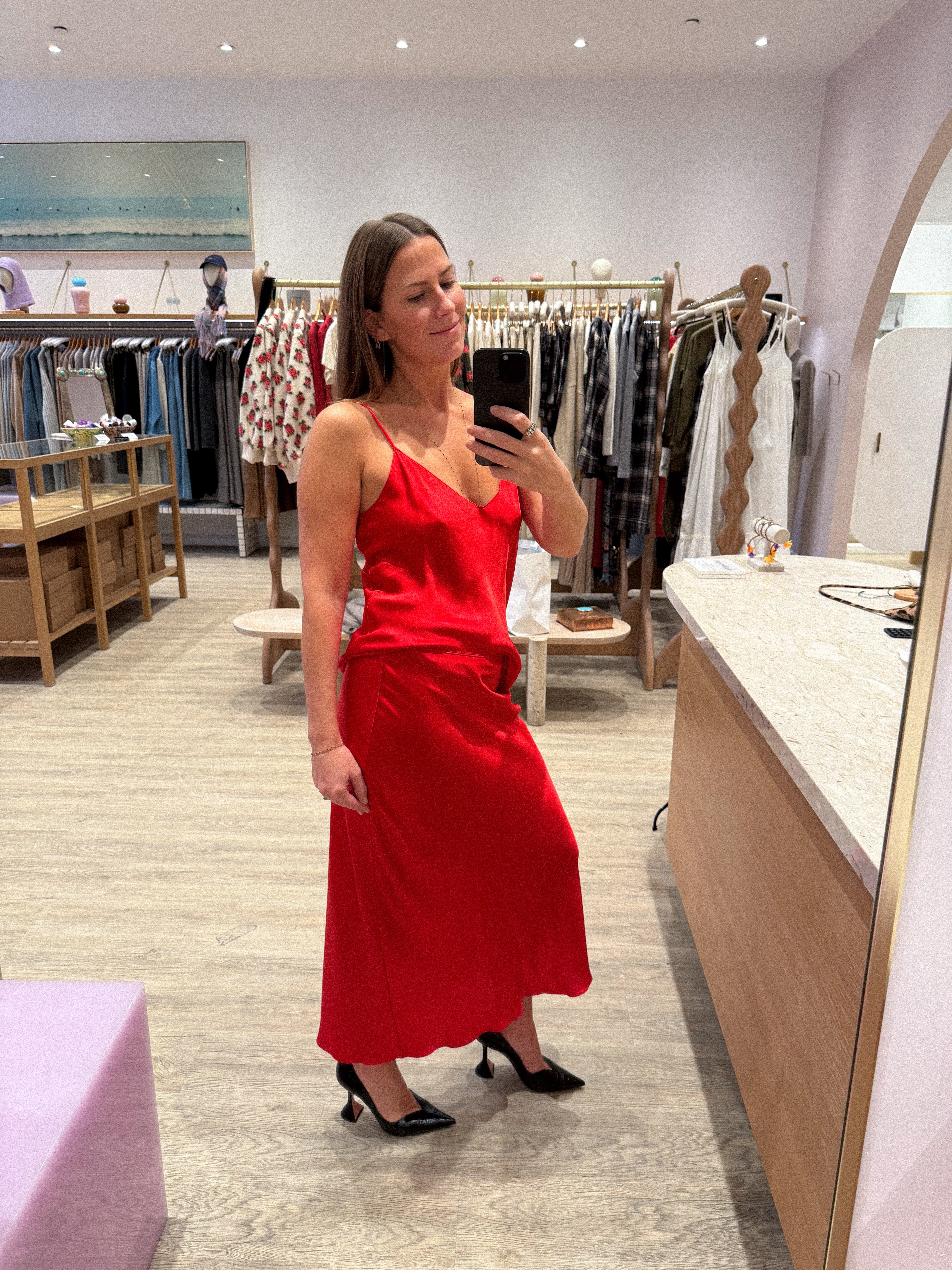 GLORIA V-NECK BIAS SILK TANK