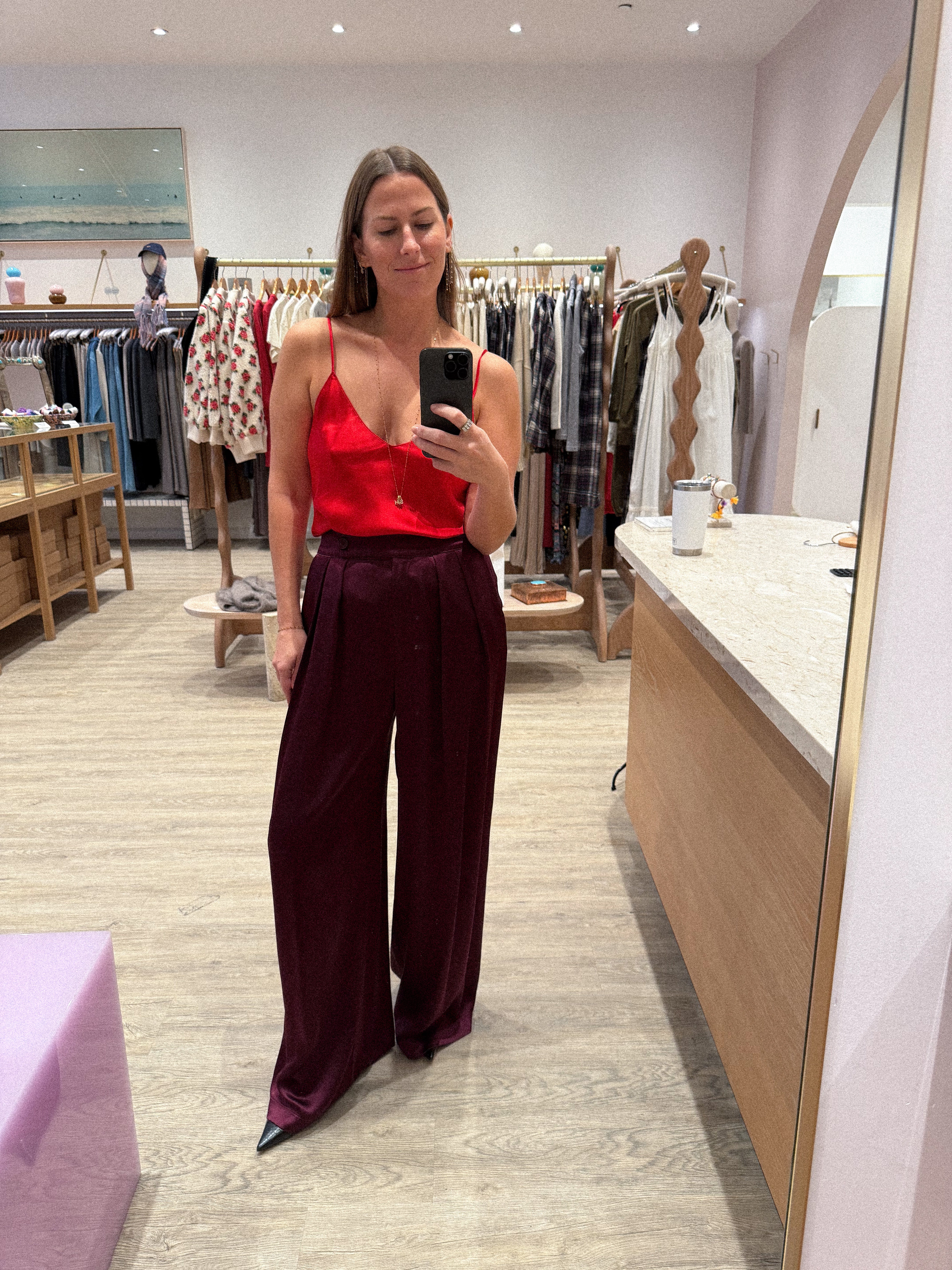 BROOKE HIGH RISE DOUBLE PLEAT SILK TROUSER