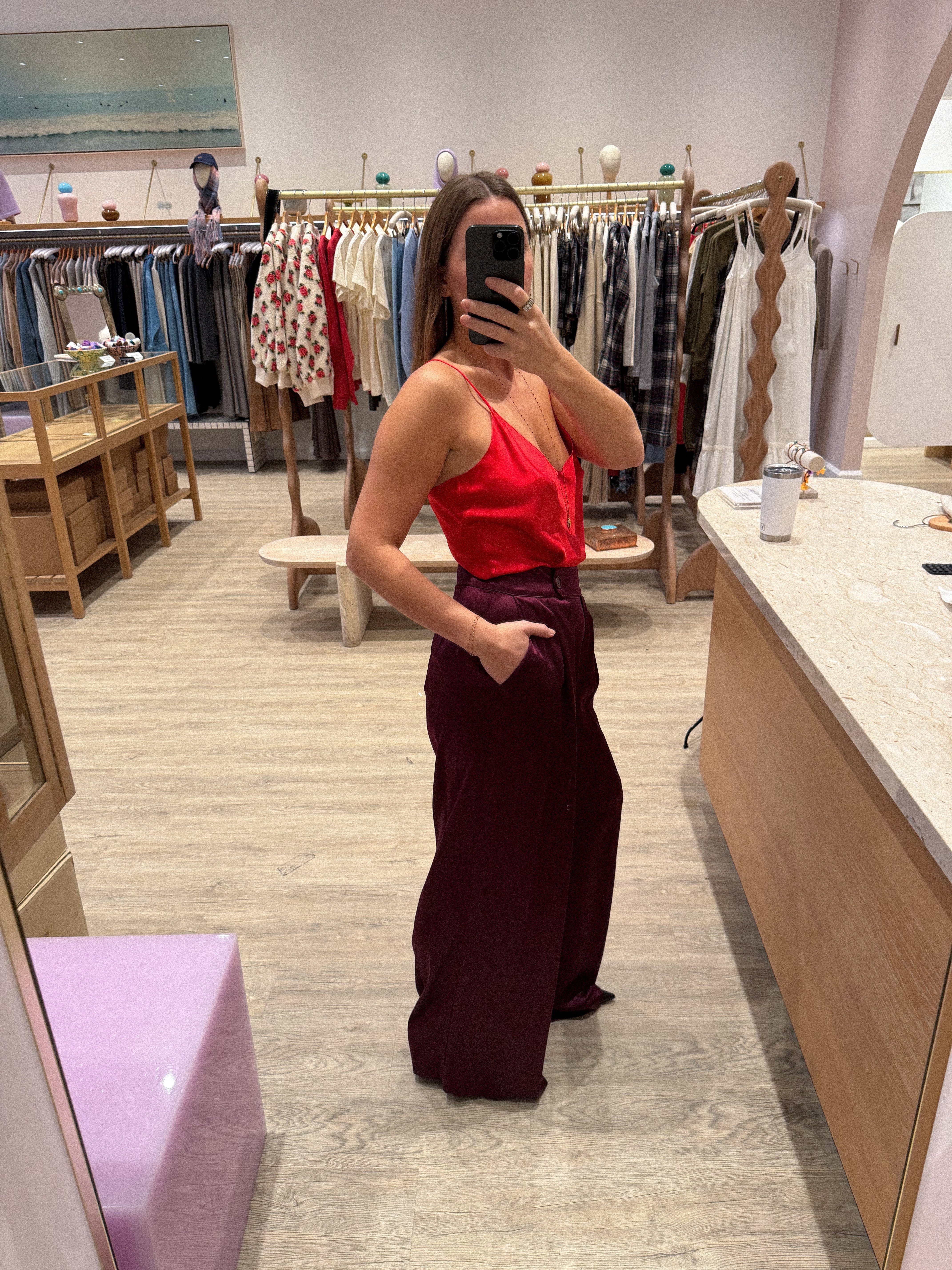 BROOKE HIGH RISE DOUBLE PLEAT SILK TROUSER