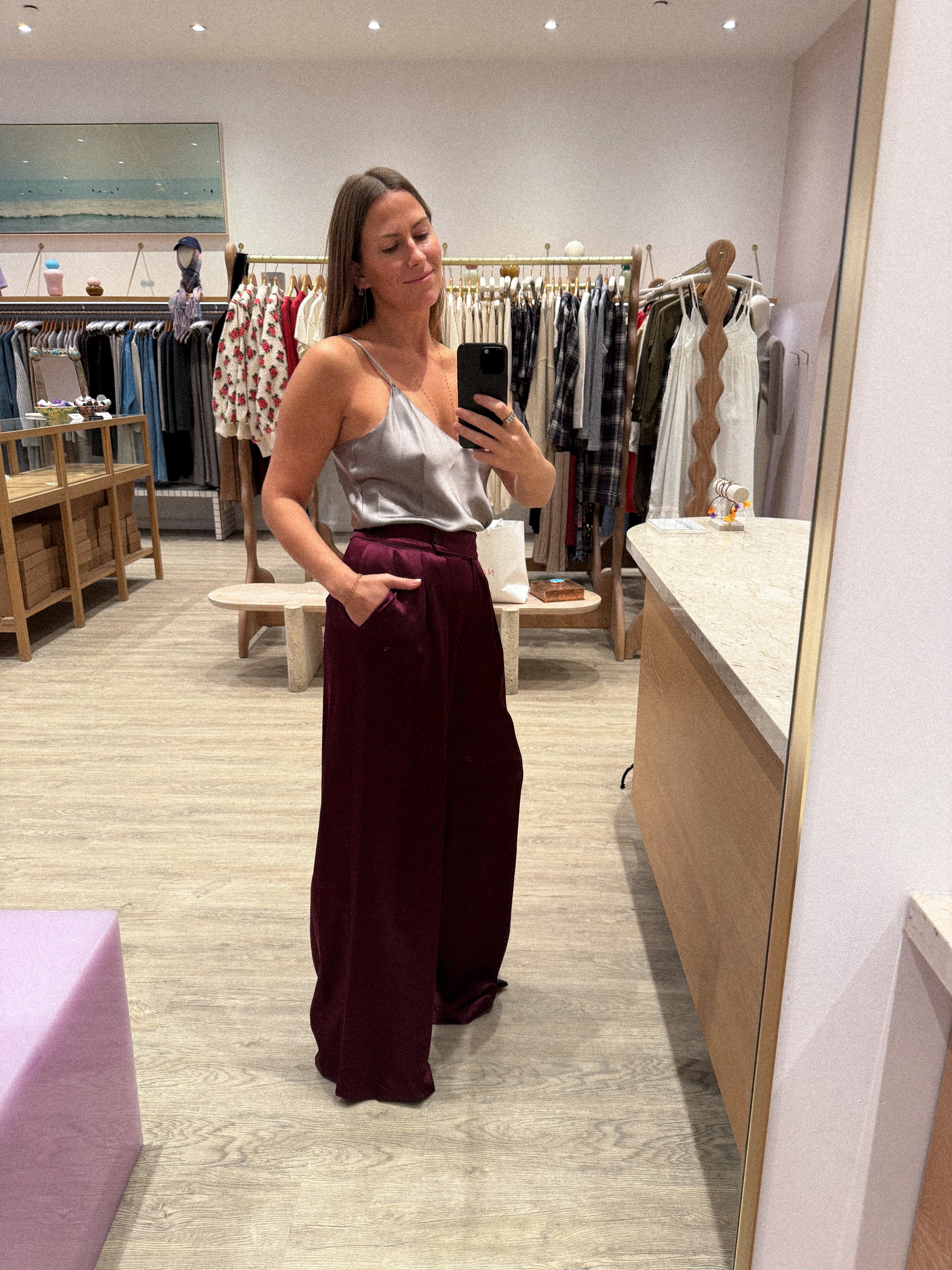 GLORIA V-NECK BIAS SILK TANK