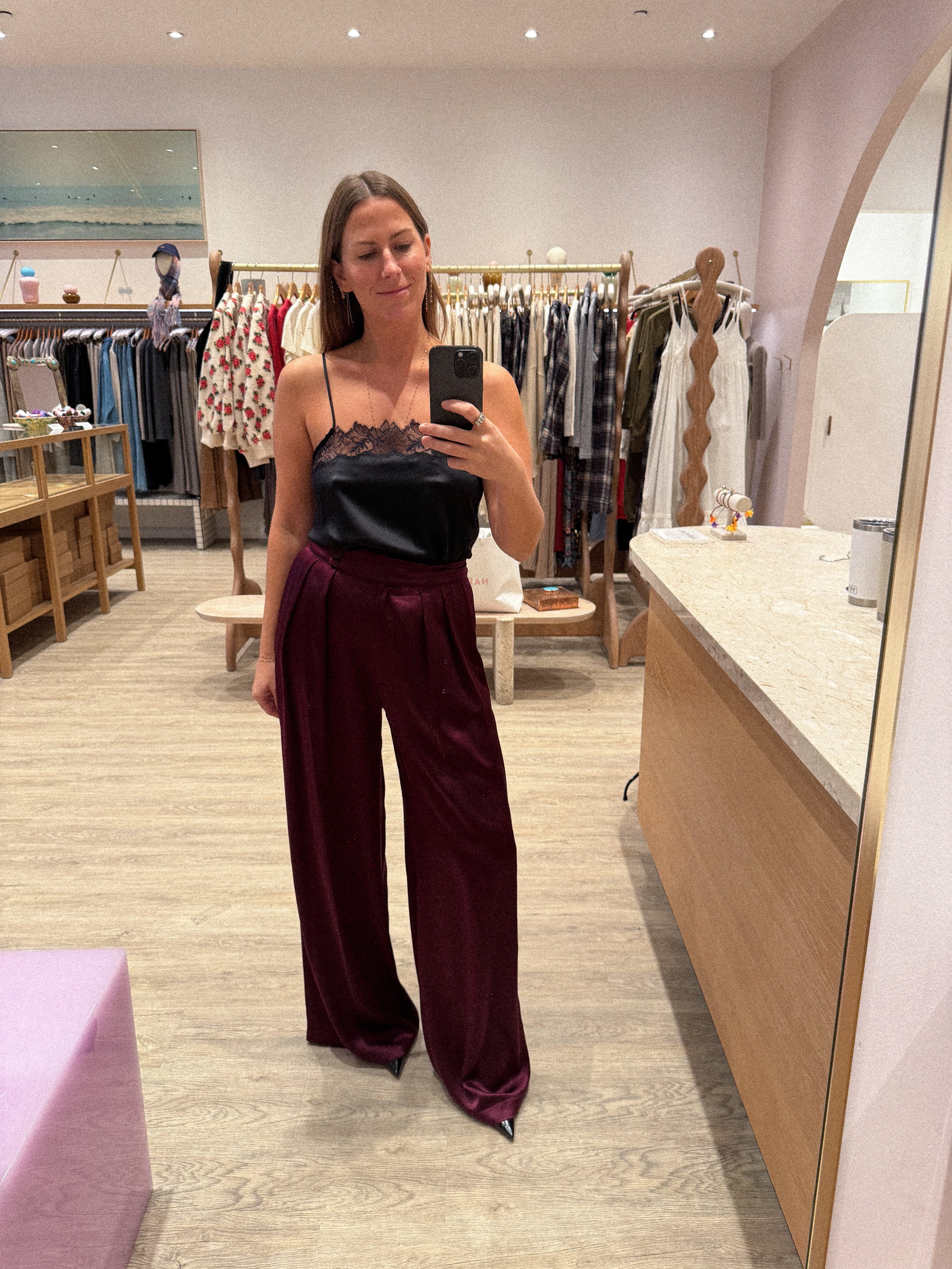 BROOKE HIGH RISE DOUBLE PLEAT SILK TROUSER