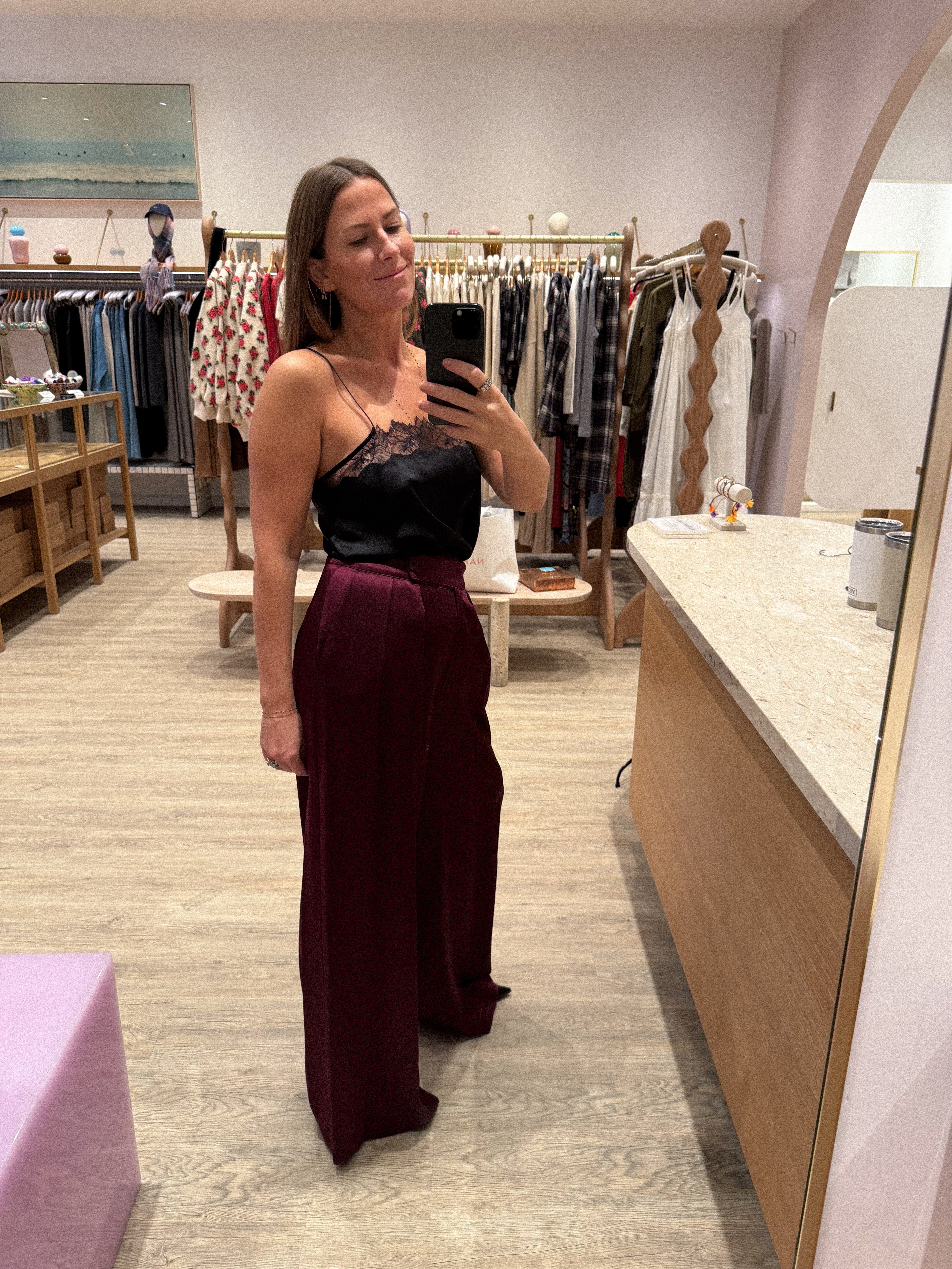 BROOKE HIGH RISE DOUBLE PLEAT SILK TROUSER