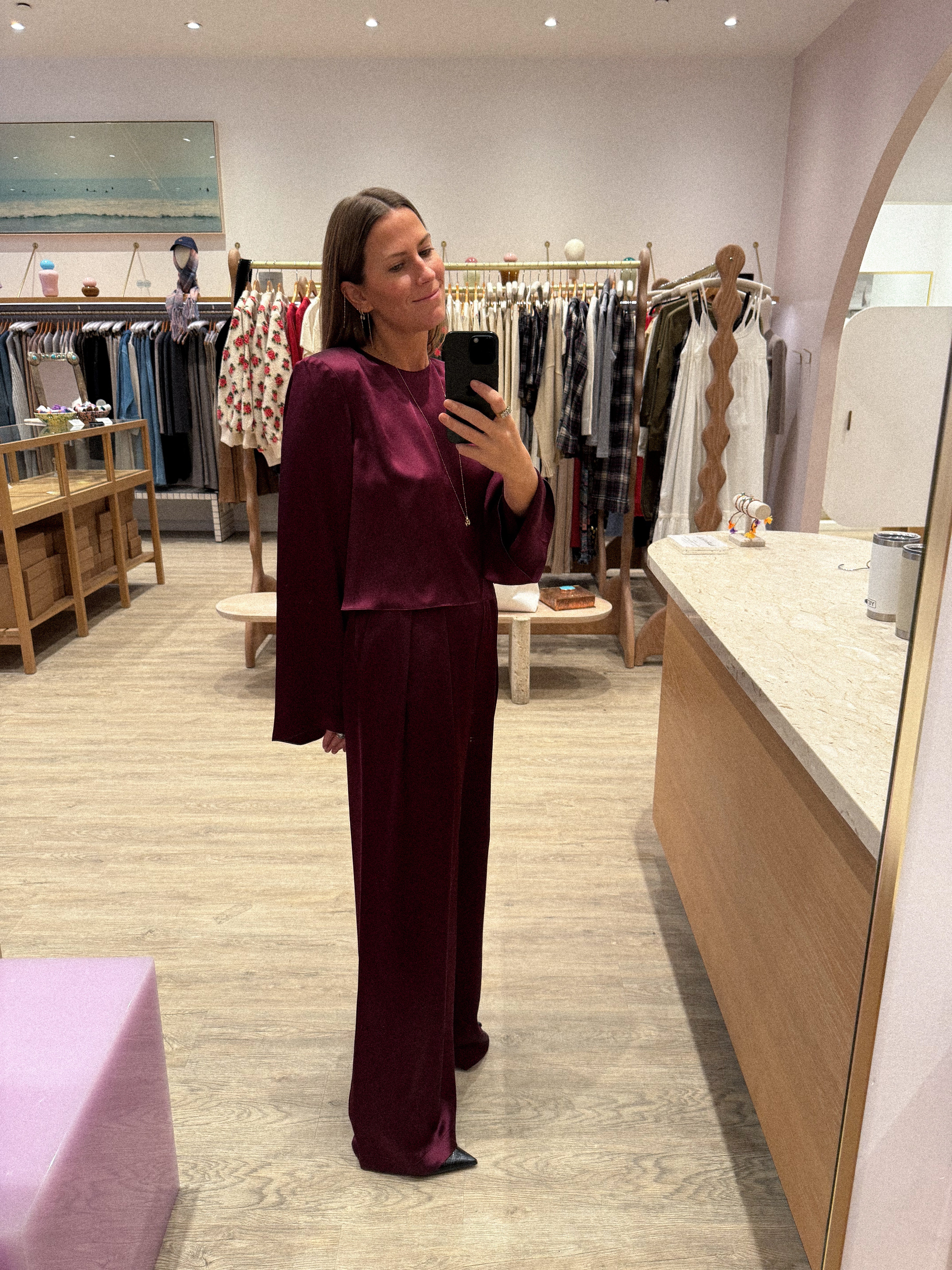 BROOKE HIGH RISE DOUBLE PLEAT SILK TROUSER