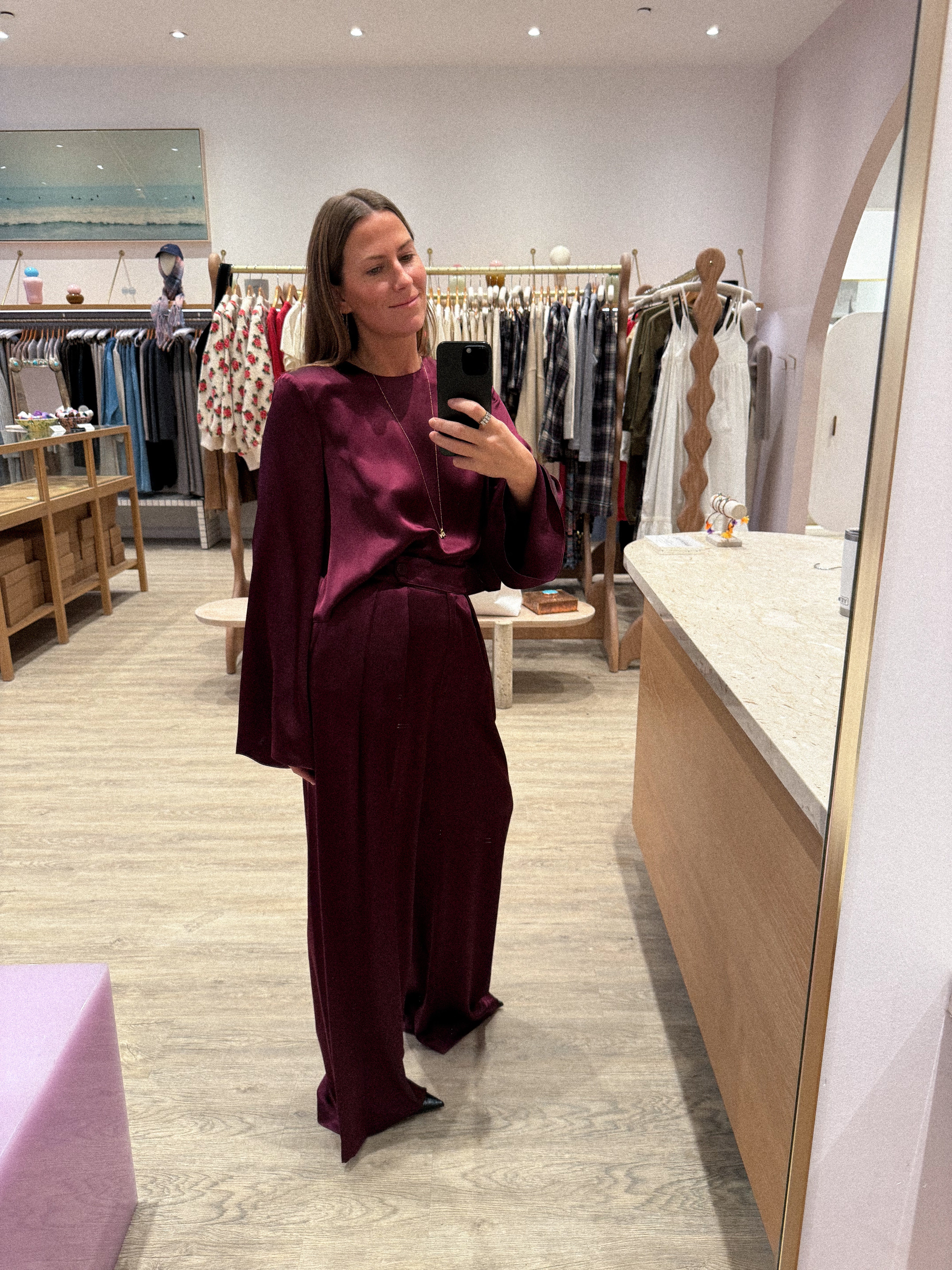 BROOKE HIGH RISE DOUBLE PLEAT SILK TROUSER