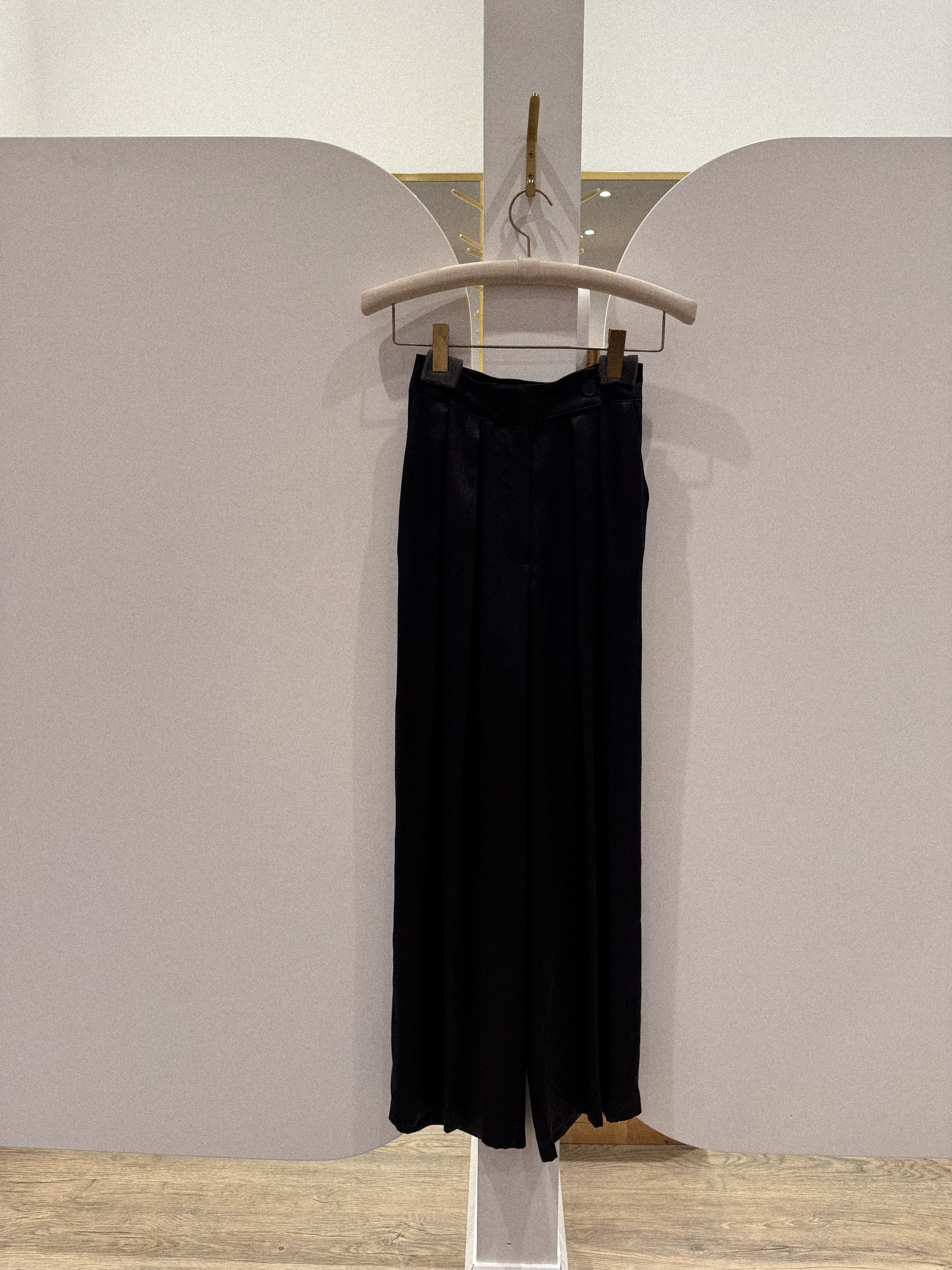 BROOKE HIGH RISE DOUBLE PLEAT SILK TROUSER