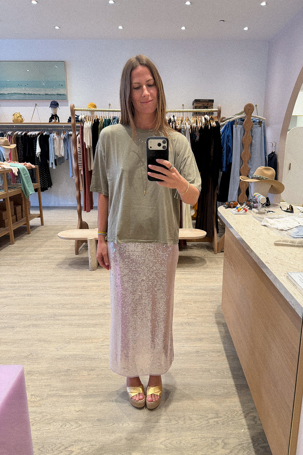 LIQUID SEQUINS SKIRT