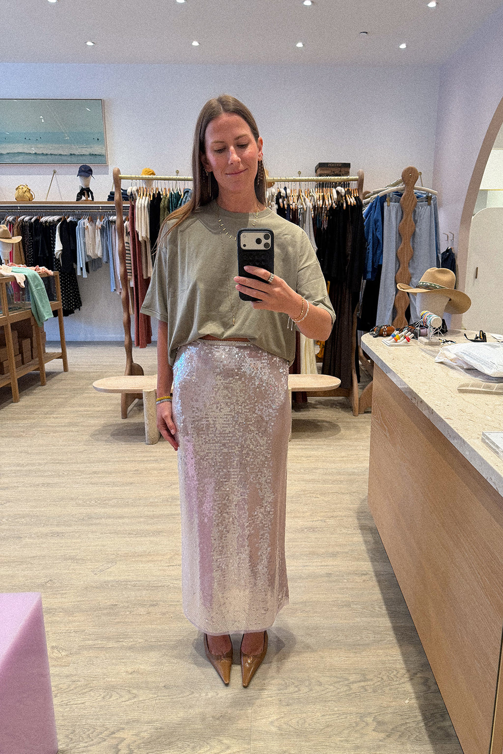 LIQUID SEQUINS SKIRT