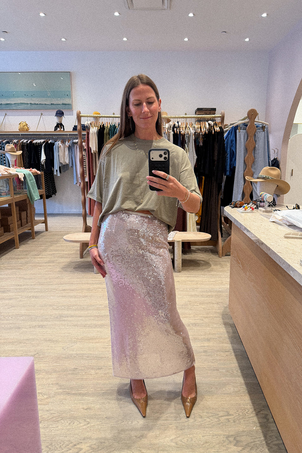 LIQUID SEQUINS SKIRT