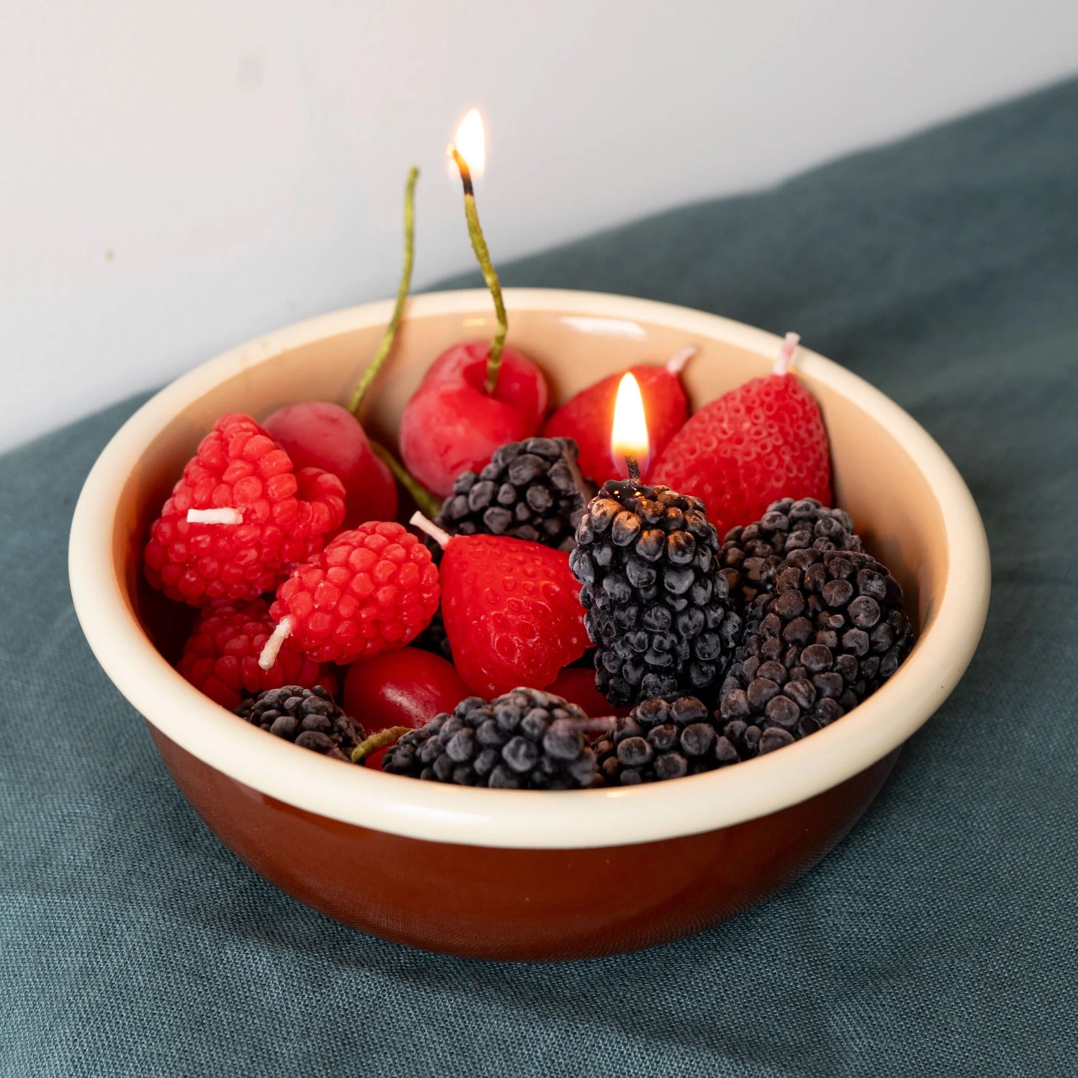 MIXED BERRY BIRTHDAY CANDLES - SET OF 10