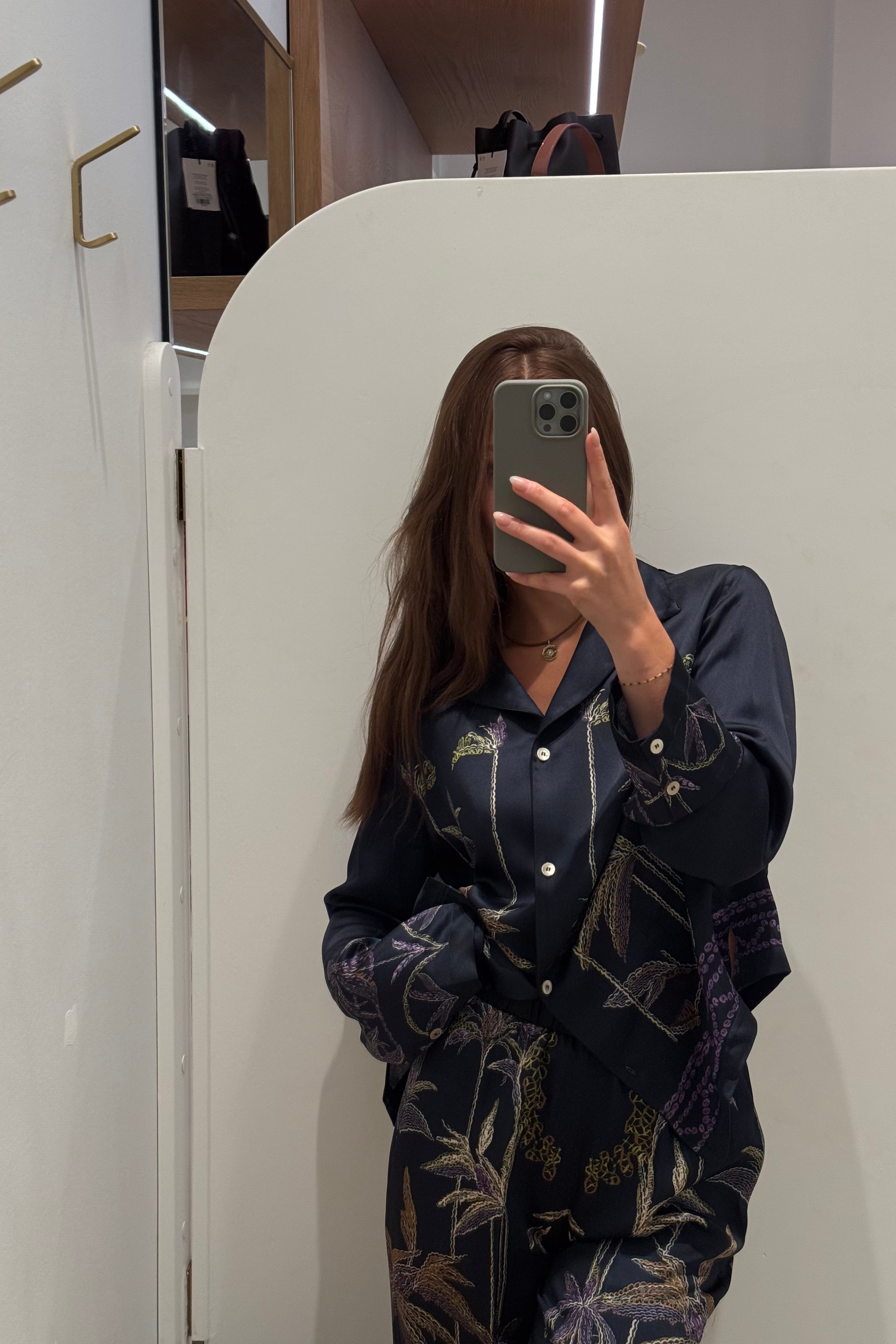 SOGNI PRINT ENVERS SATIN SHIRT