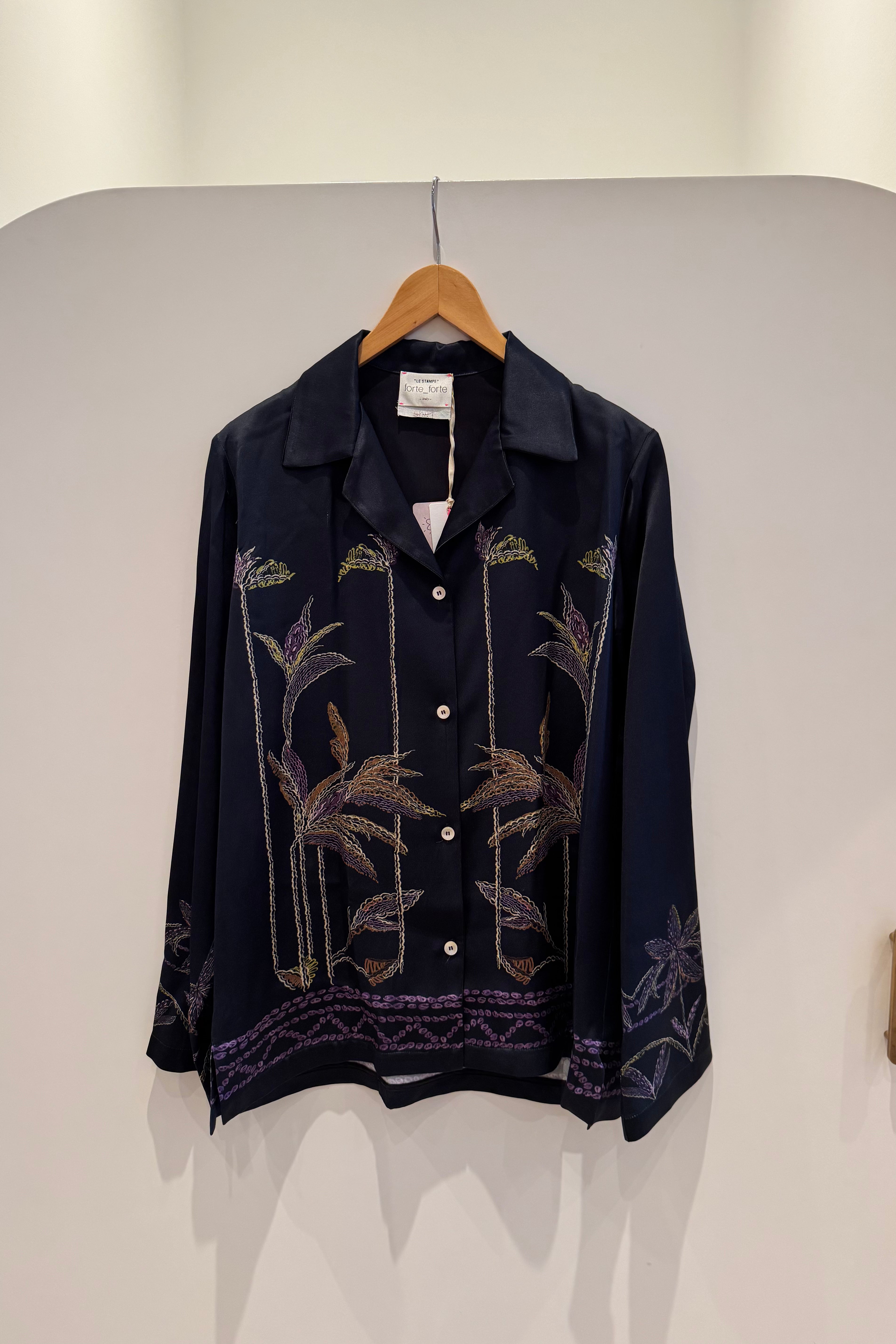 SOGNI PRINT ENVERS SATIN SHIRT