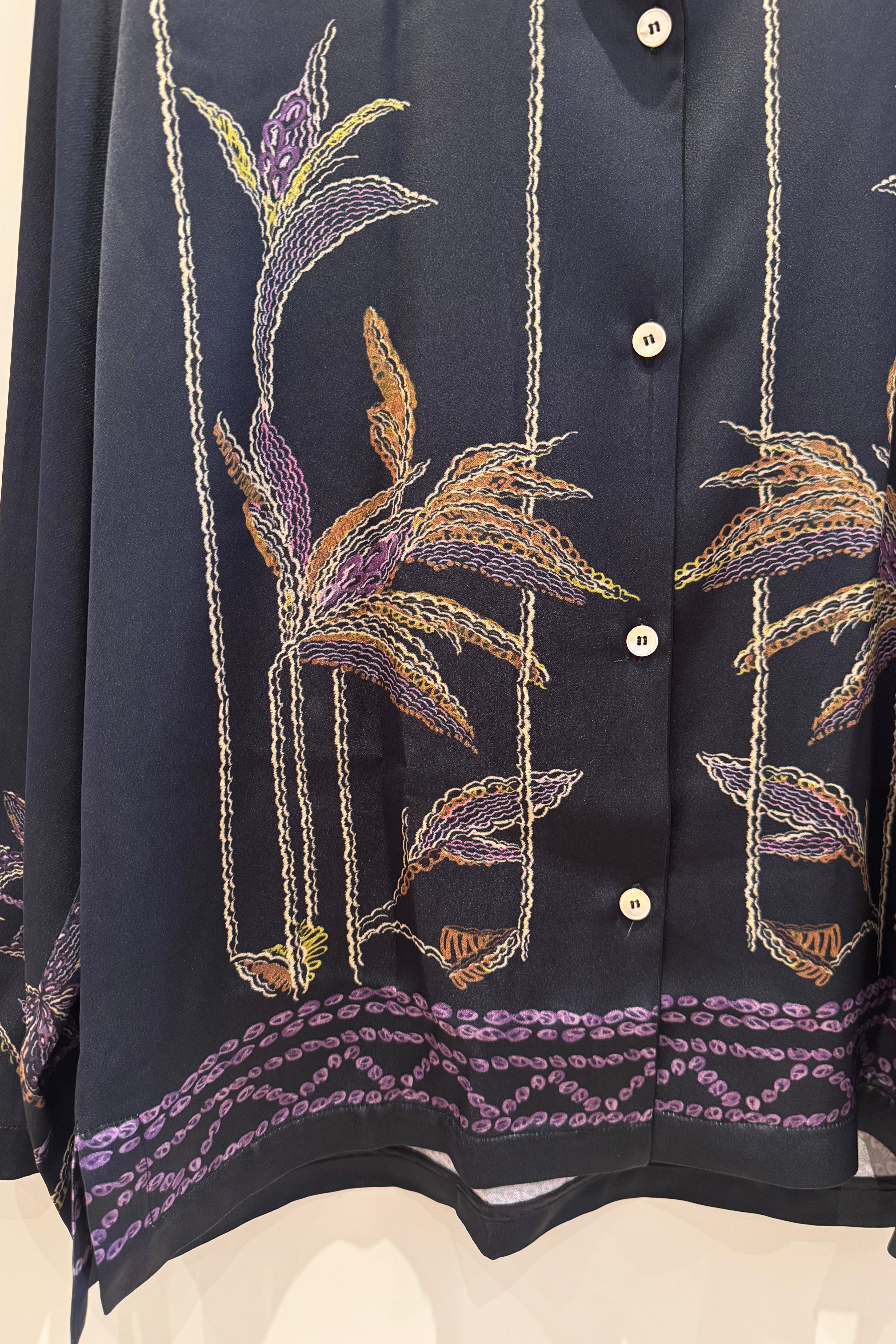 SOGNI PRINT ENVERS SATIN SHIRT