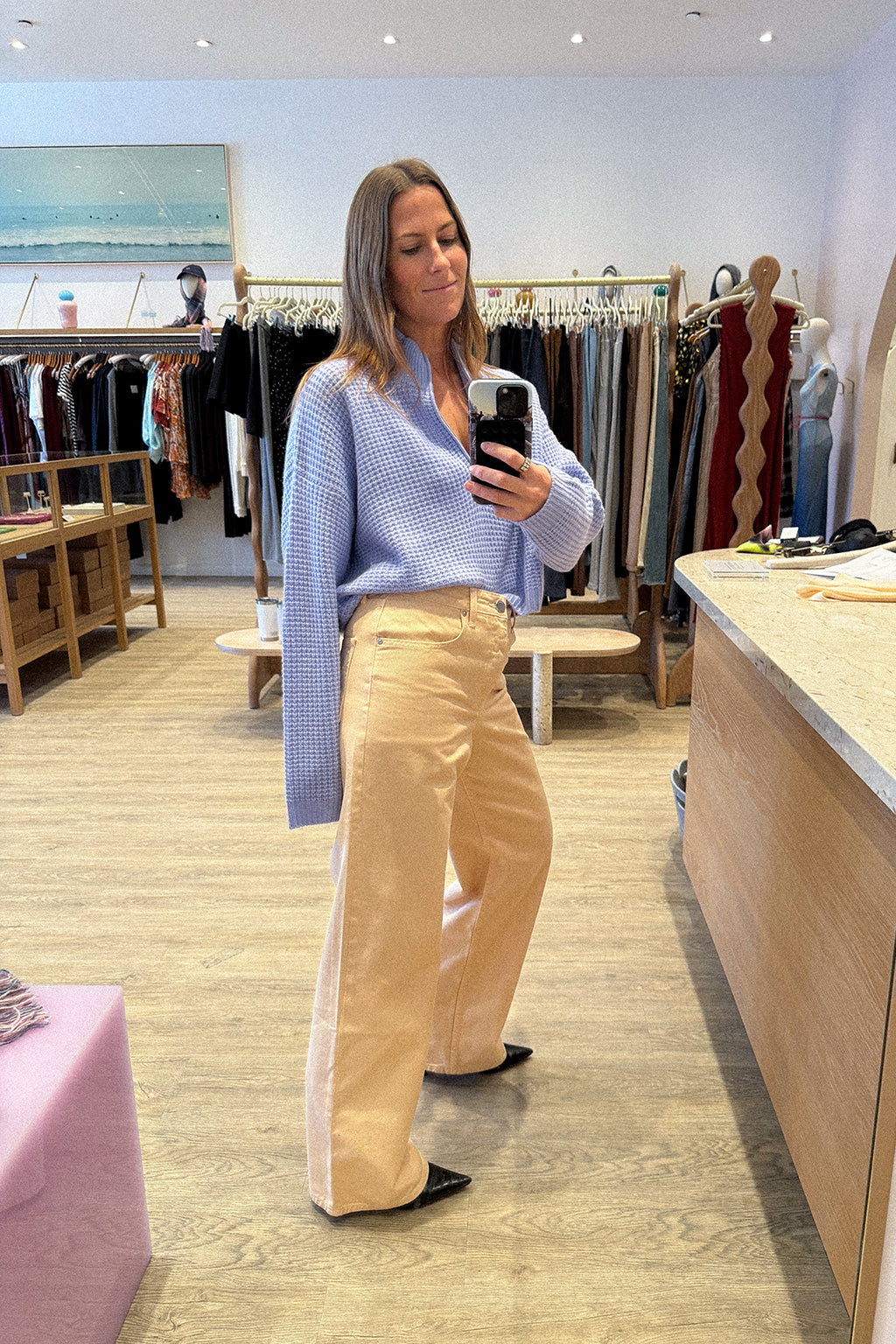 ASPEN CROPPED HALF ZIP SWEATER