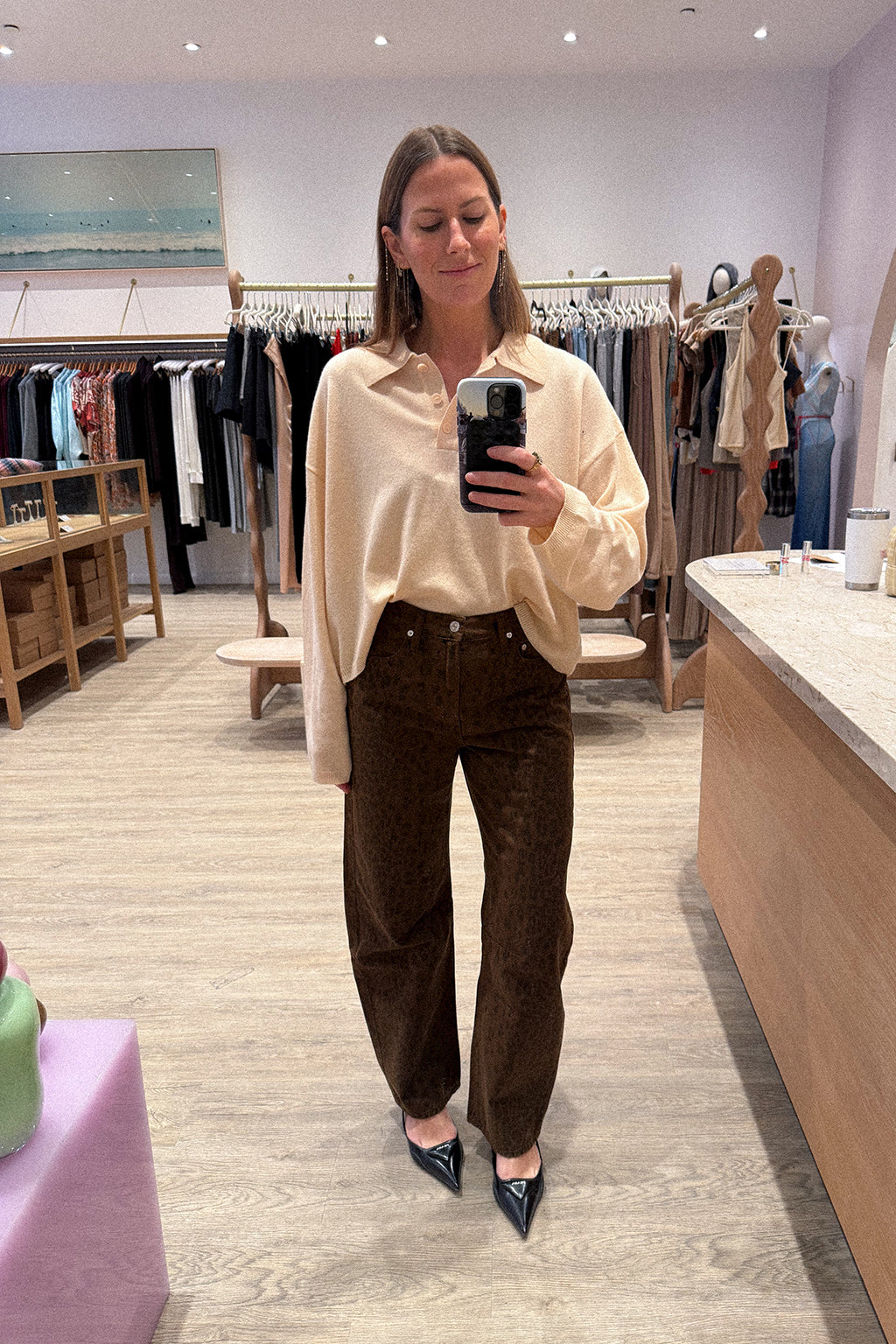 ELSIE RELAXED POLO SWEATER