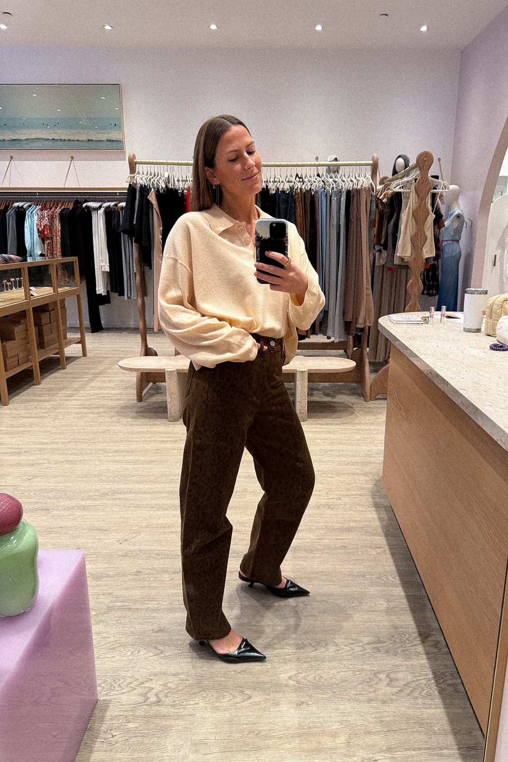 ELSIE RELAXED POLO SWEATER