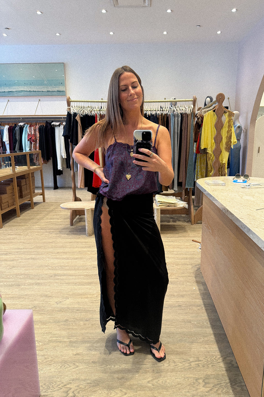 EMBROIDERED SILK PRINT SARONG/SCARF