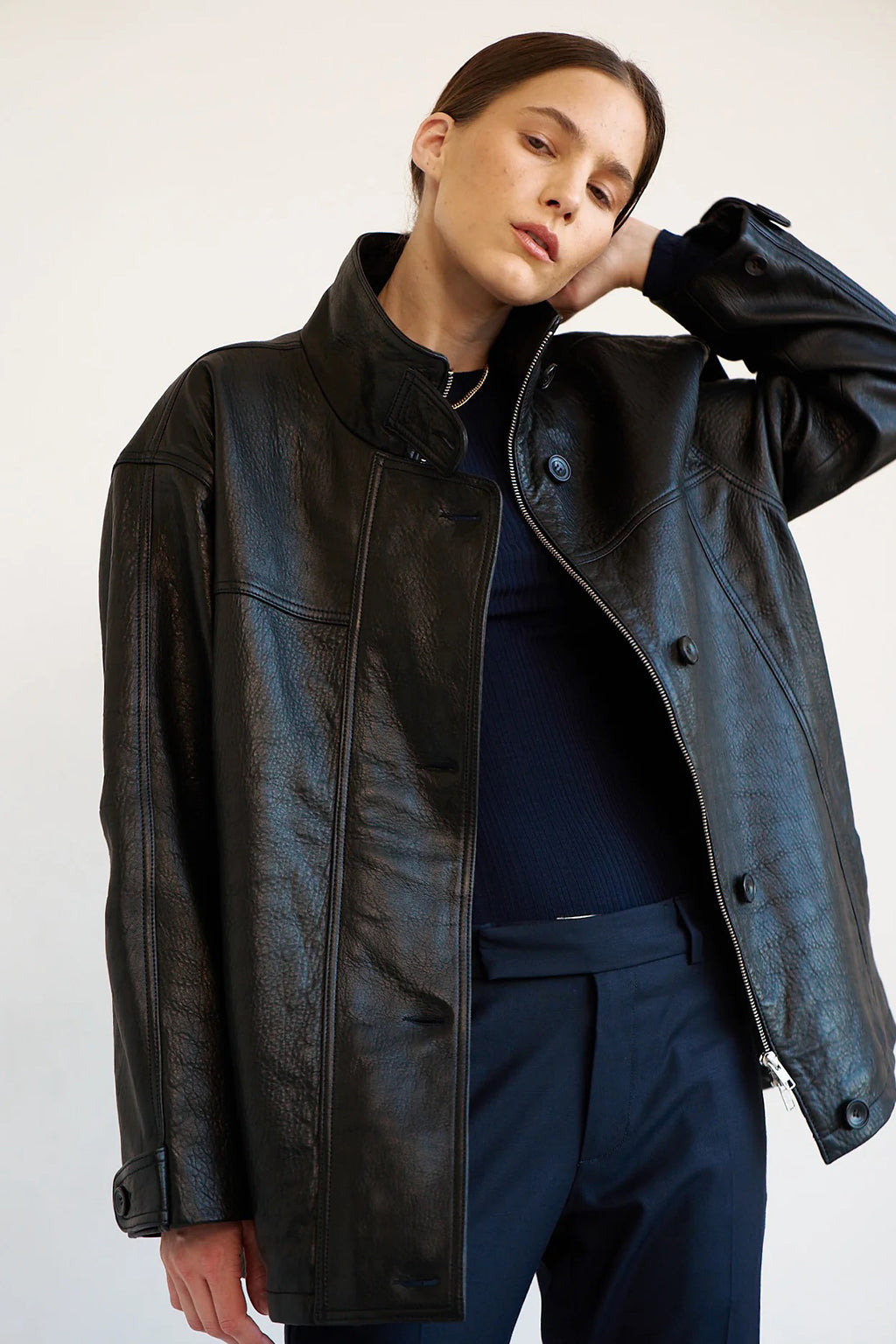 THE MINIMAL ANORAK LEATHER JACKET *pre-order*