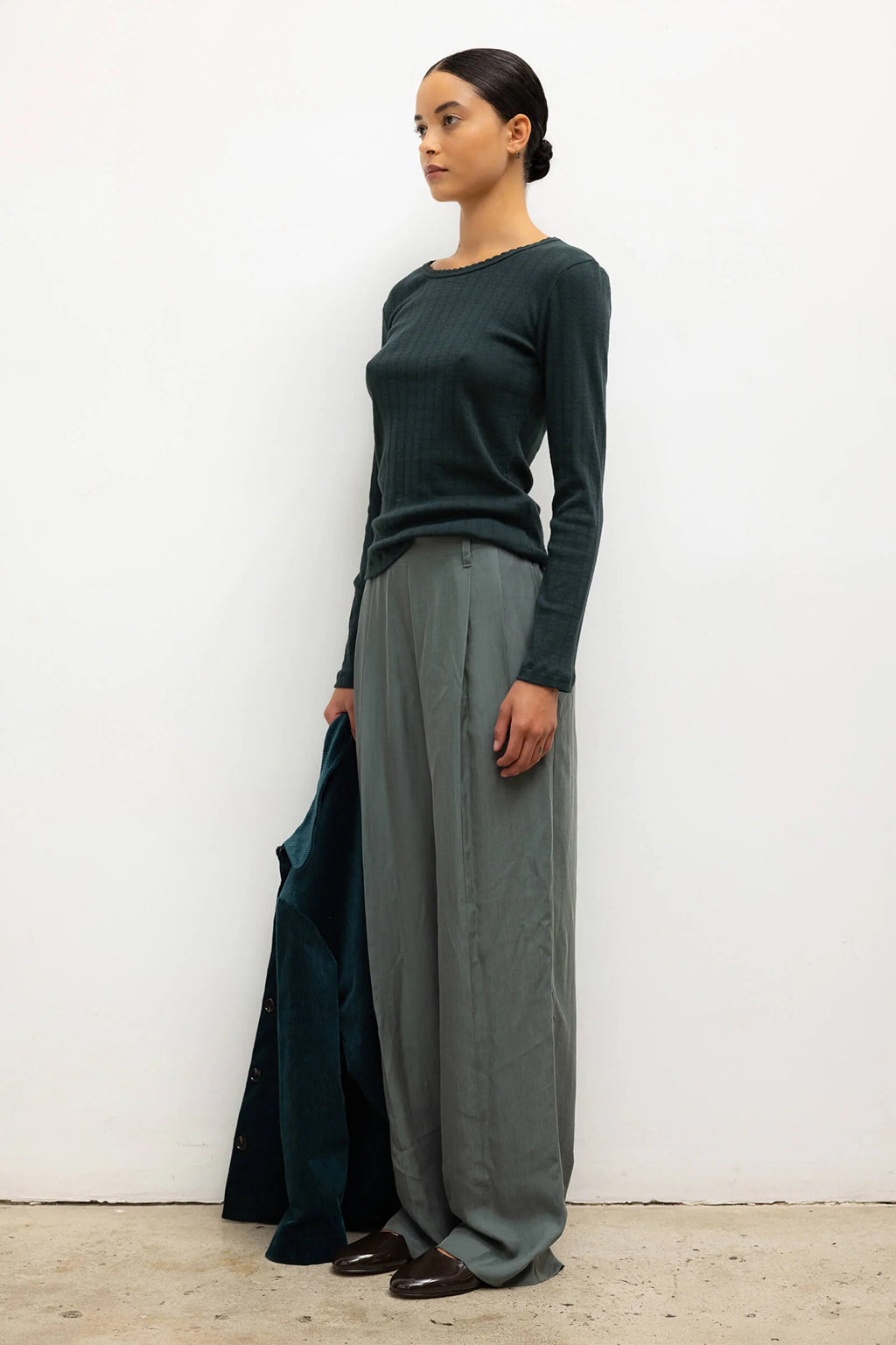 POINTELLE SLIM FIT LONG SLEEVE TEE