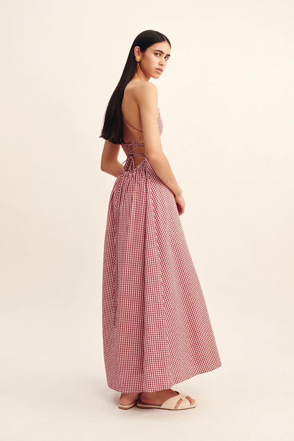 LORI DRESS IN RED GINGHAM
