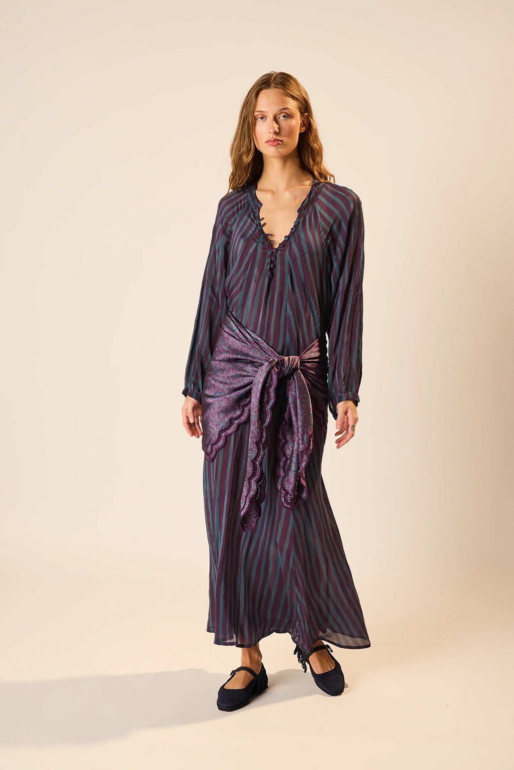 EMBROIDERED SILK PRINT SARONG/SCARF