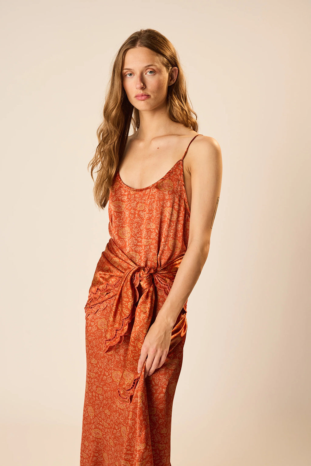 EMBROIDERED SILK PRINT SARONG/SCARF