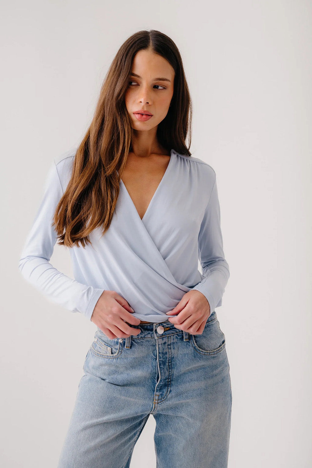 CADIZ GATHERED WRAP SHIRT