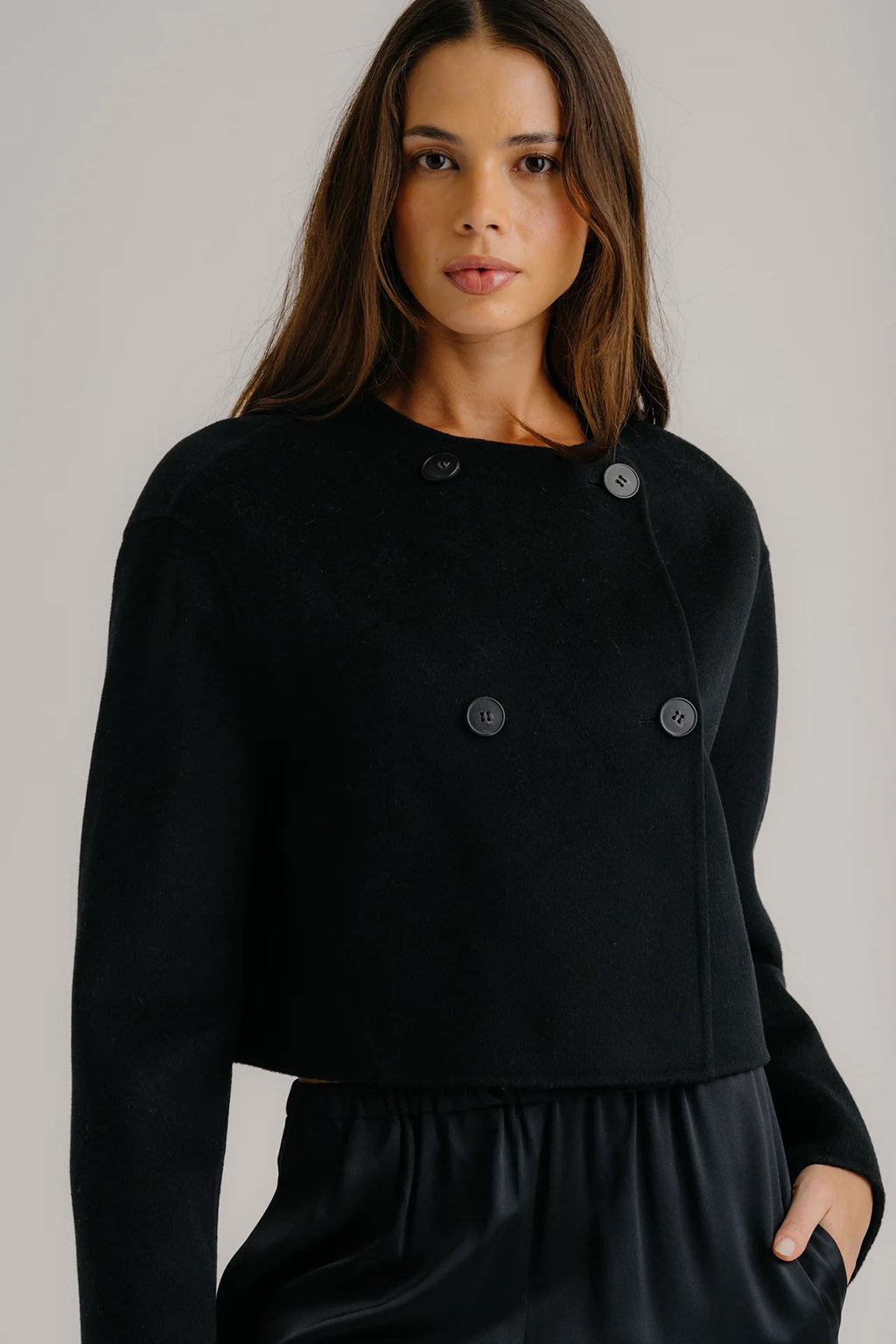 FLOREN CROPPED DOUBLE BREASTED JACKET