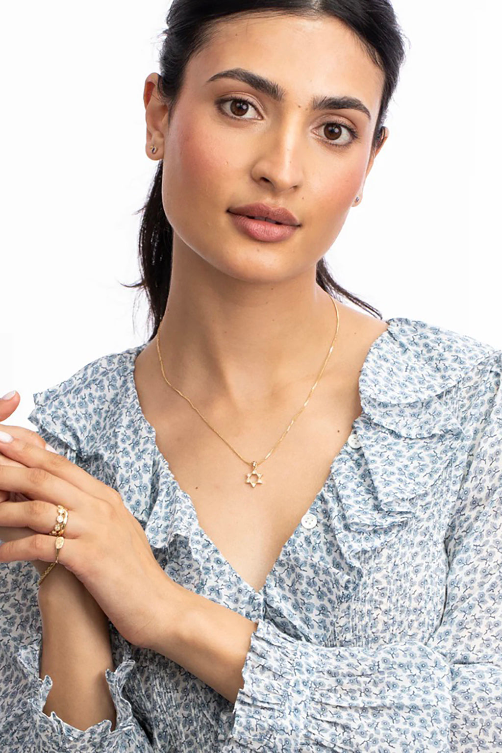 DIAMOND STAR OF DAVID TALISMAN PENDANT