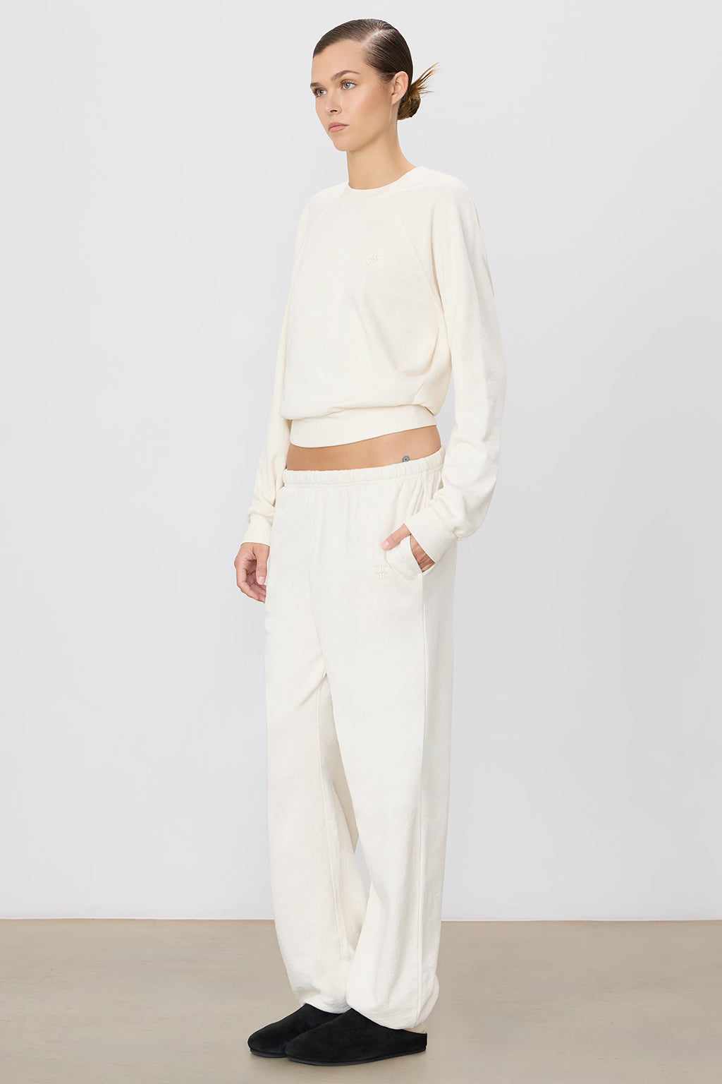 Pantalon de survêtement ample en molleton léger avec poches