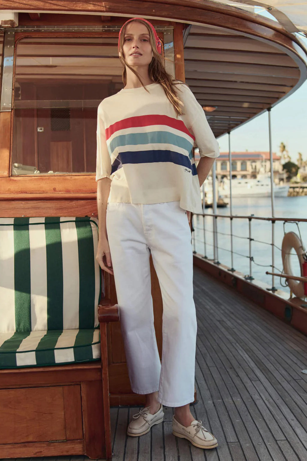 THE TRACK CREW NECK T-SHIRT WTH SALT WATER STRIPE