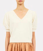 REINA CASHMERE PUFF SLEEVE TOP