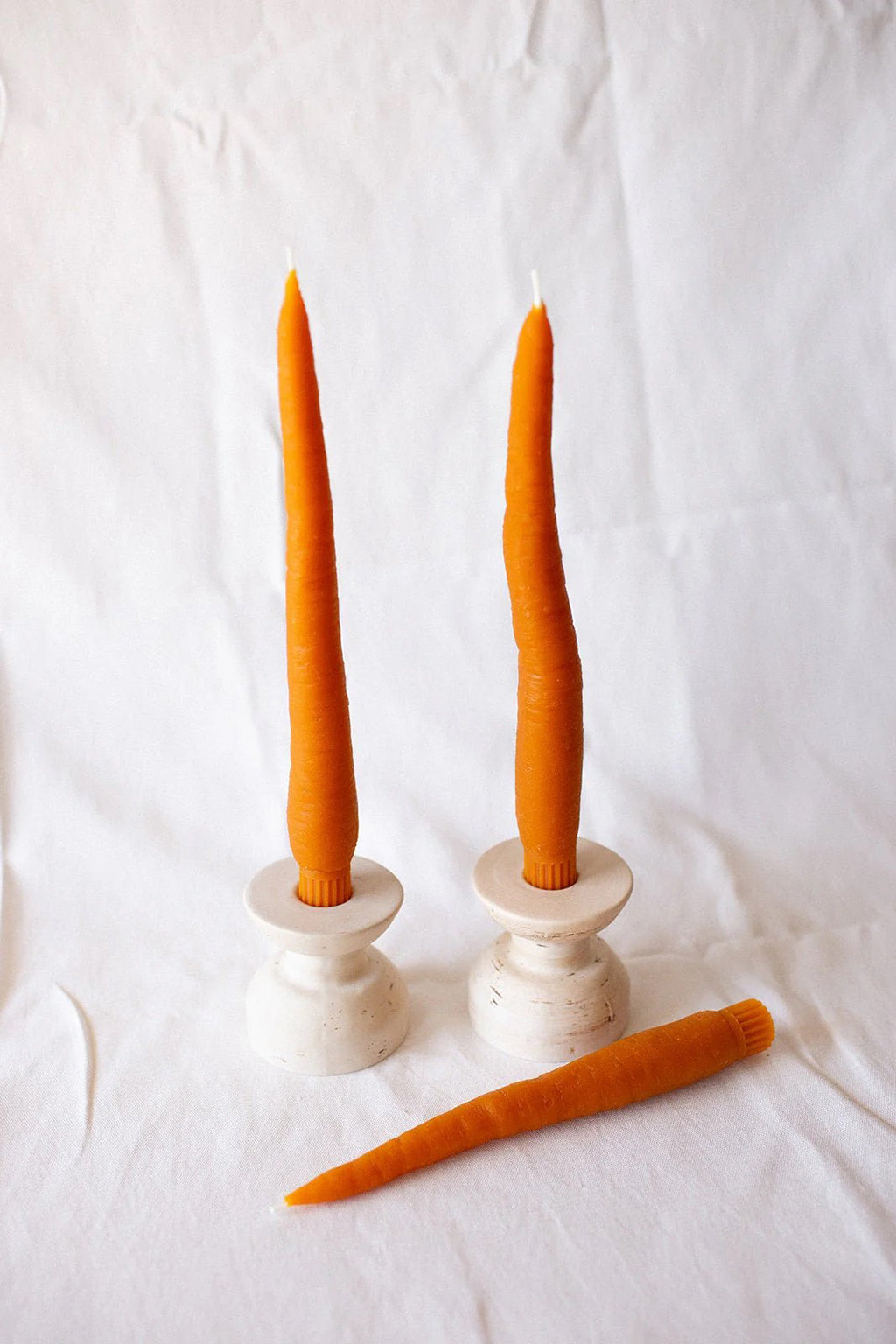 CARROT TAPER CANDLES - SET OF 2