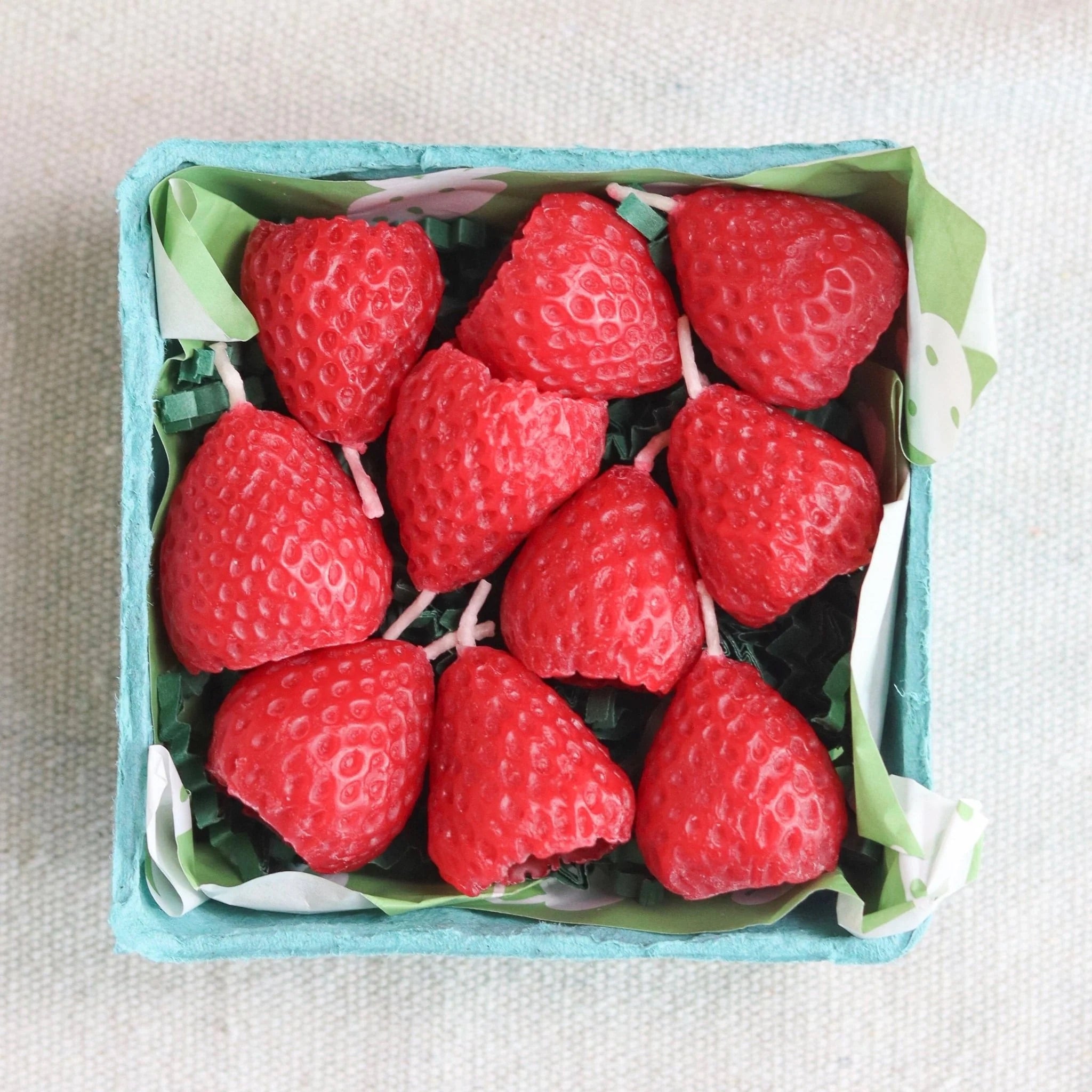 STRAWBERRY BIRTHDAY CANDLES - SET OF 10