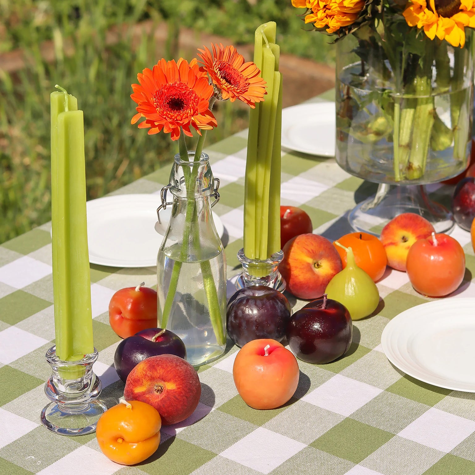 CELERY TAPER CANDLES - SET OF 2