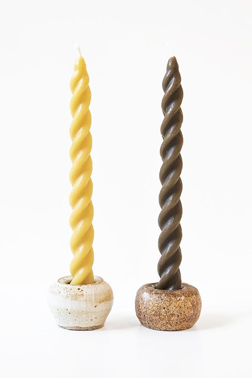 YELLOW SPIRAL TAPER CANDLES