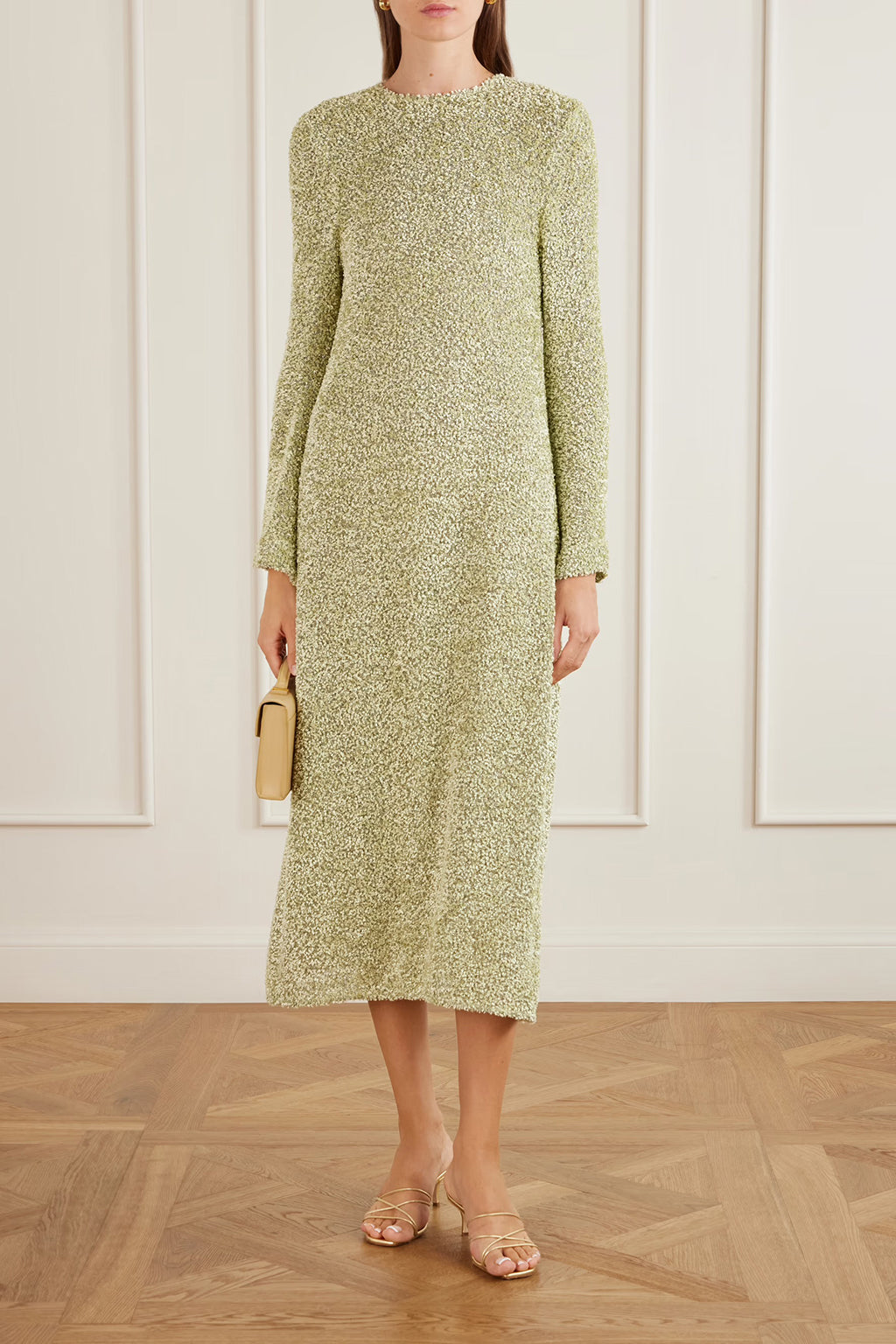 wren knit midi dress TEXTURED CHENILLE vintage ballgown dress