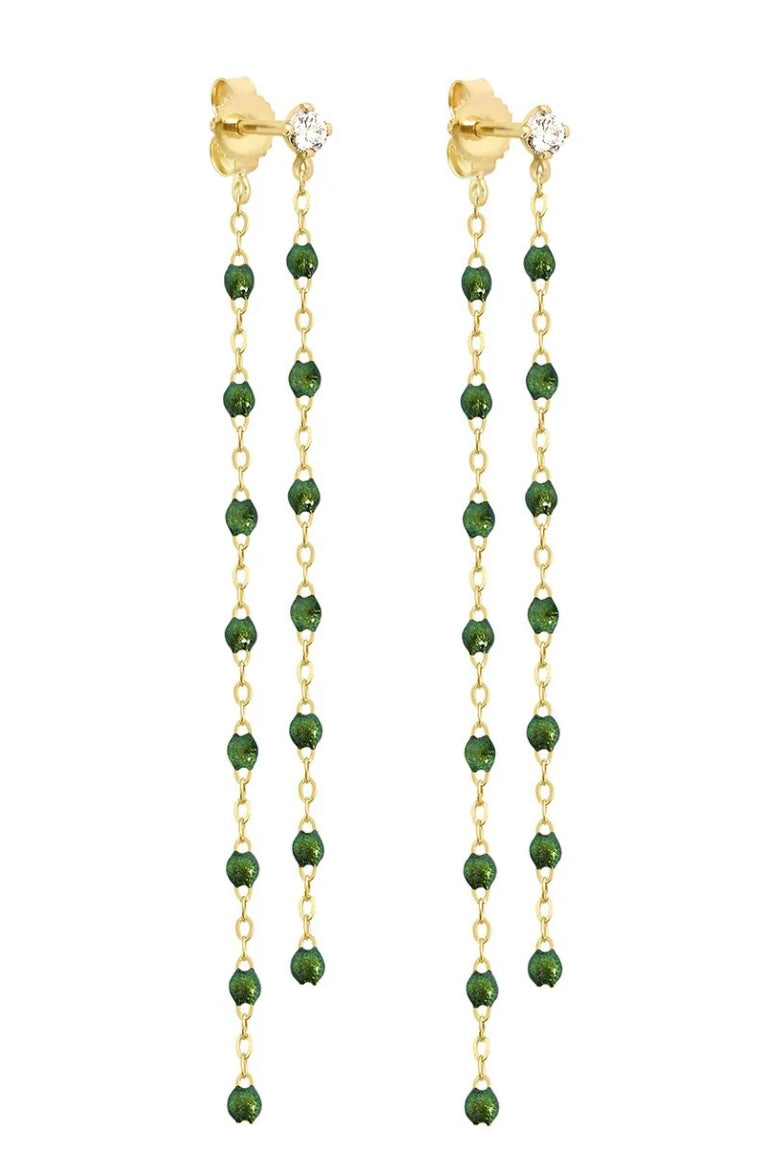 CLASSIC DIAMOND DANCING EARRINGS IN SCARAB