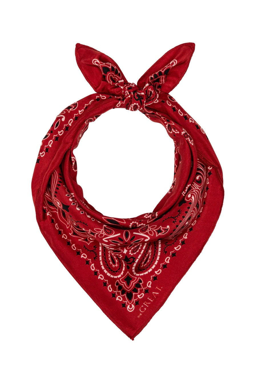 LE BANDANA EN SOIE ROUGE VIF