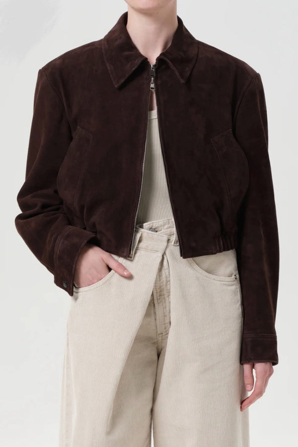 NAHLA CROPPED SUEDE JACKET