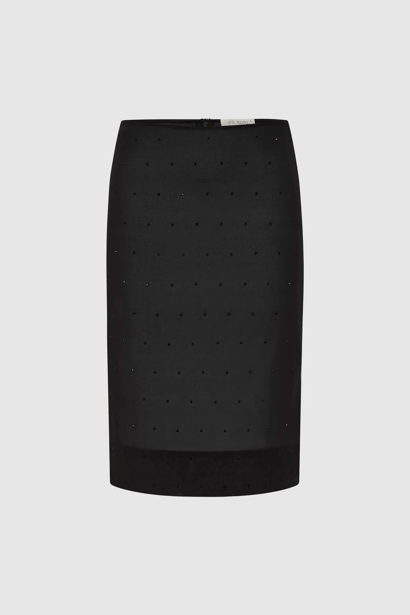 SILK GLASS BEADED SKIRT