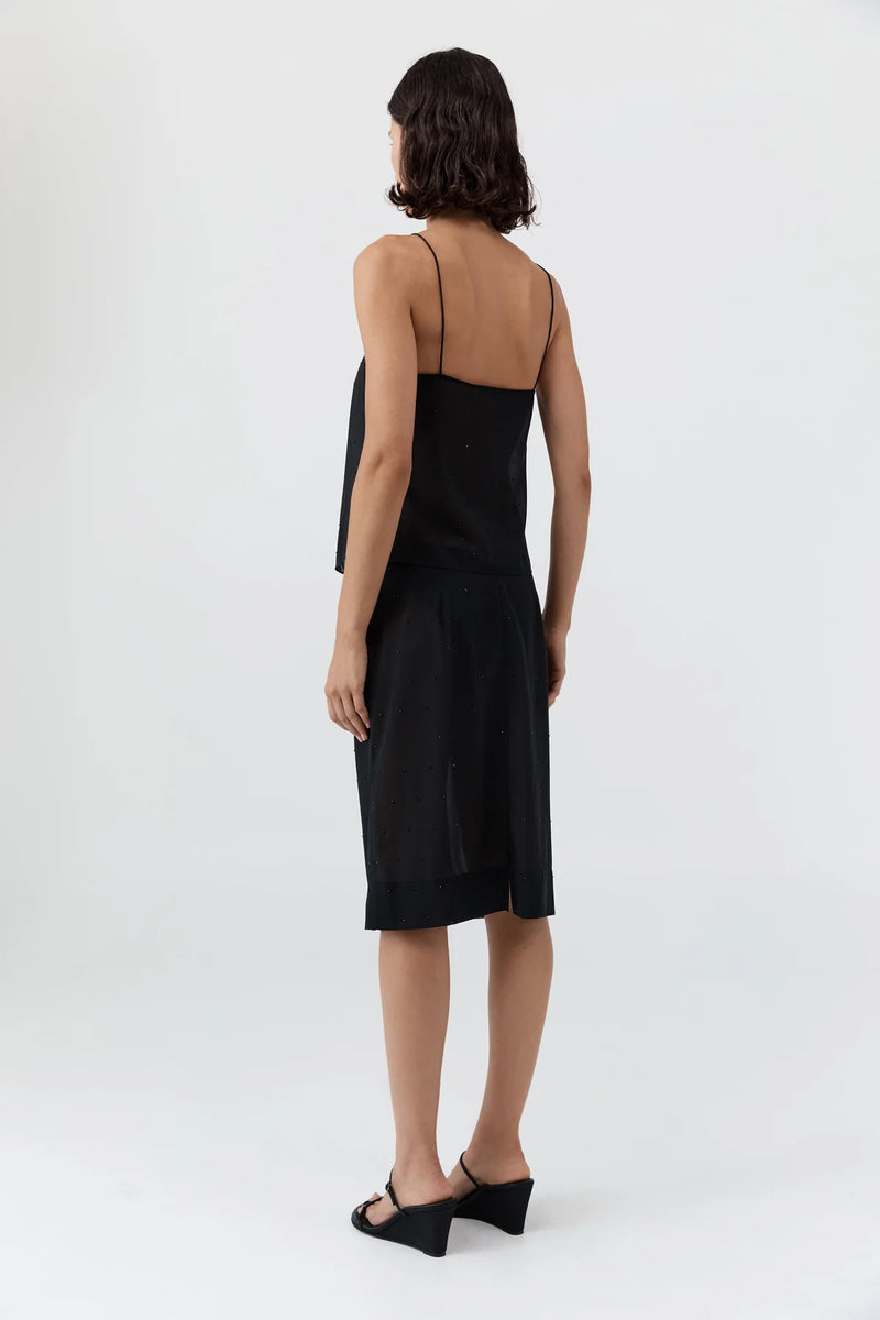 SILK GLASS BEADED SKIRT