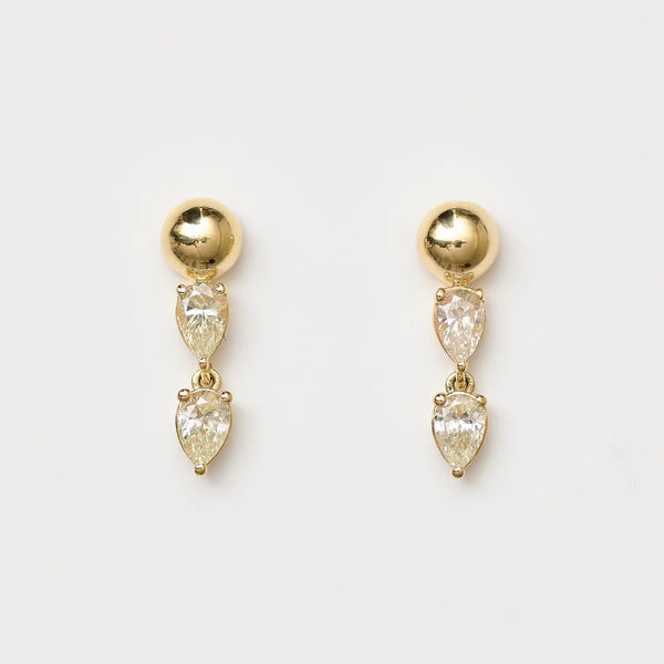 DOT DOUBLE PEAR DROP EARRINGS