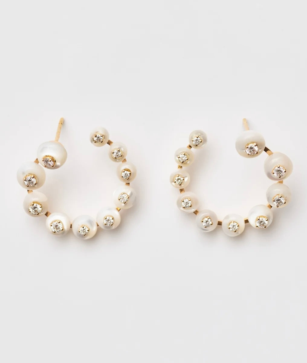 SPIRAL MOTHER OF PEARL EARRINGS